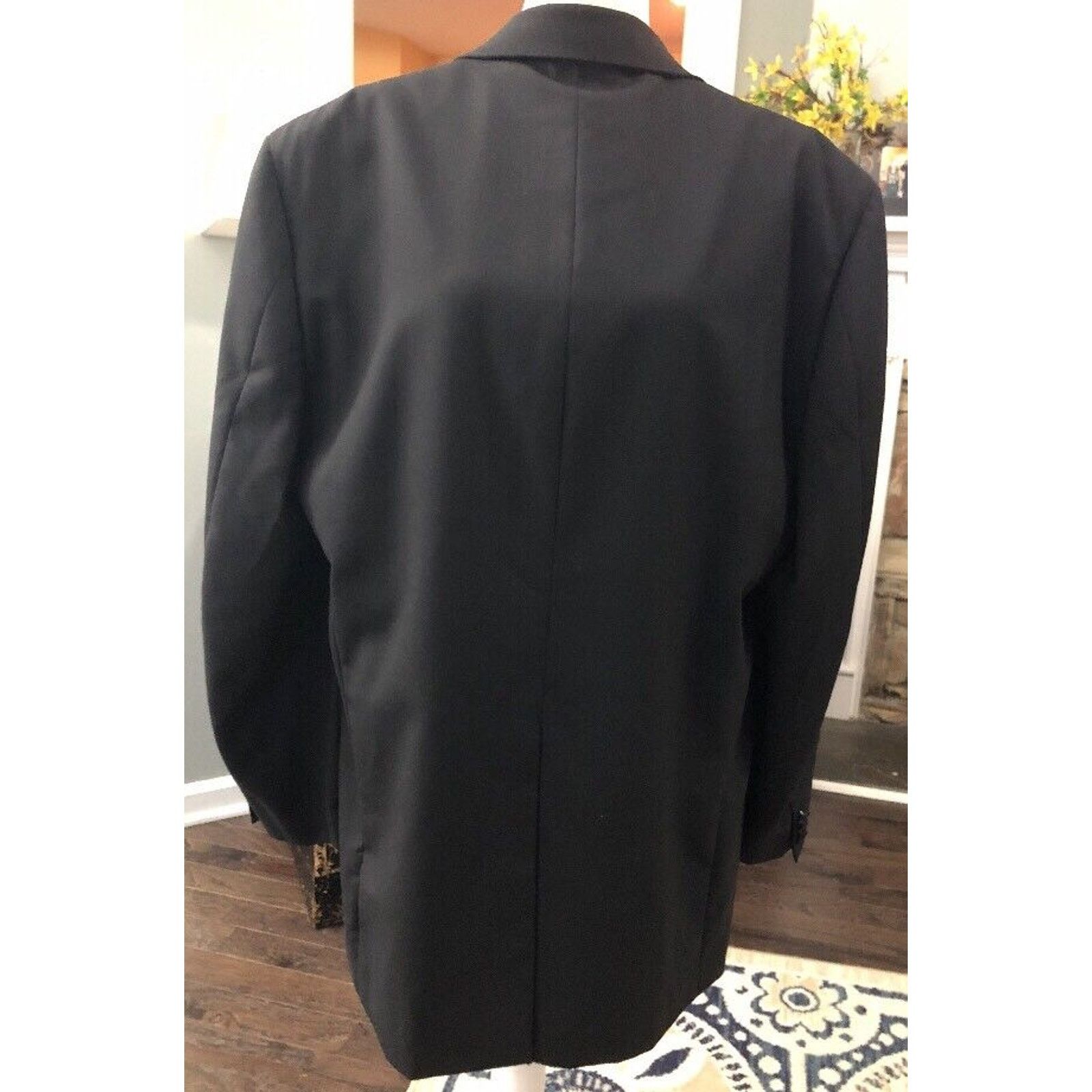 Tom James TOM JAMES BLACK TUXEDO ONE BUTTON 100% WOOL MADE IN U.S.A. Size 44L - 4 Thumbnail