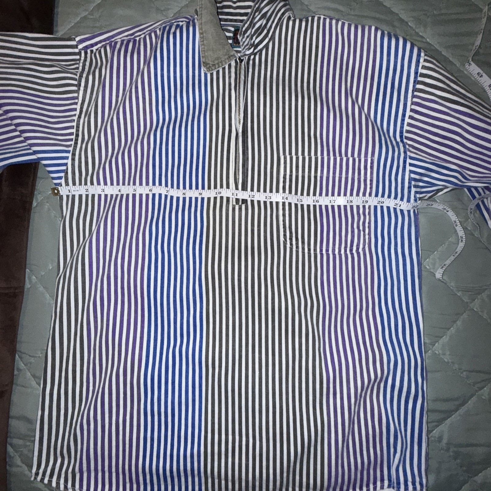 PB 0110 PB & Co. Men’s 90’s Striped Rugby Shirt Sz M 1/2 Zip preppy Size US M / EU 48-50 / 2 - 9 Thumbnail