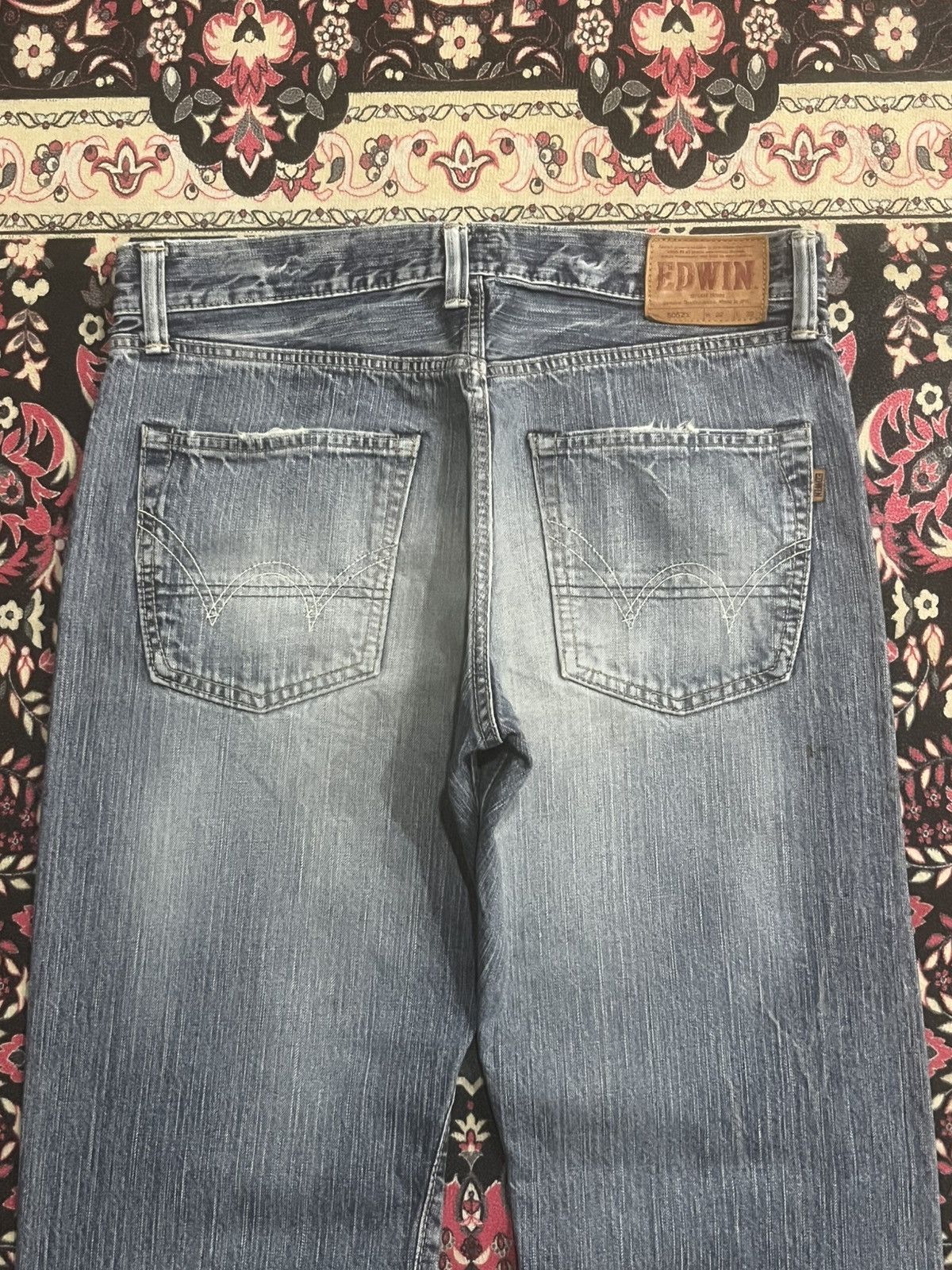 Edwin Vintage Edwin Japan 505ZX Blue Faded Washed Selvedge Jeans Size US 32 / EU 48 - 7 Thumbnail