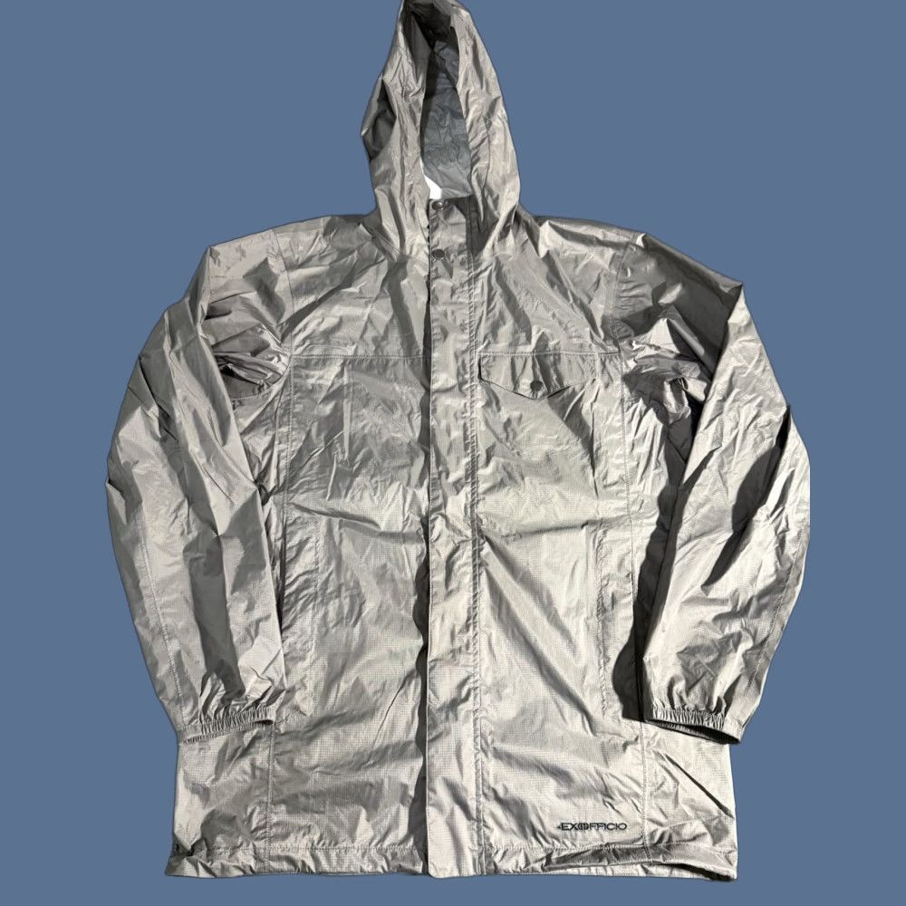 ExOfficio ExOfficio Jacket Men Hooded Rain Coat Full Zip Water Resistant Gray Size S Long Nylon Windbreaker Casual Travel Mens Size US S / EU 44-46 / 1 - 1 Thumbnail