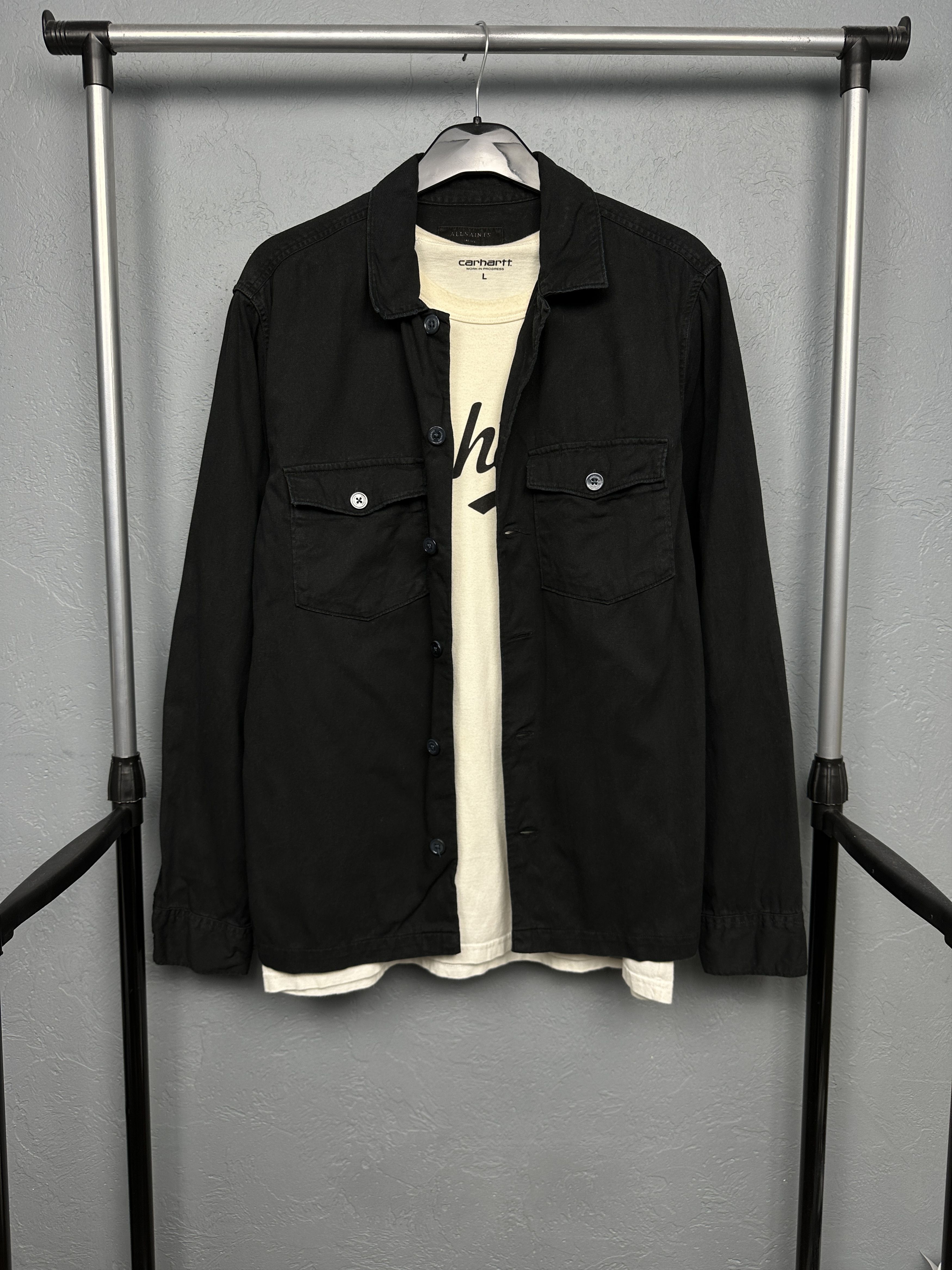 Allsaints Allsaints Mens Spotter LS Shirt Y2K Overshirt Jacket Size US S / EU 44-46 / 1 - 1 Thumbnail