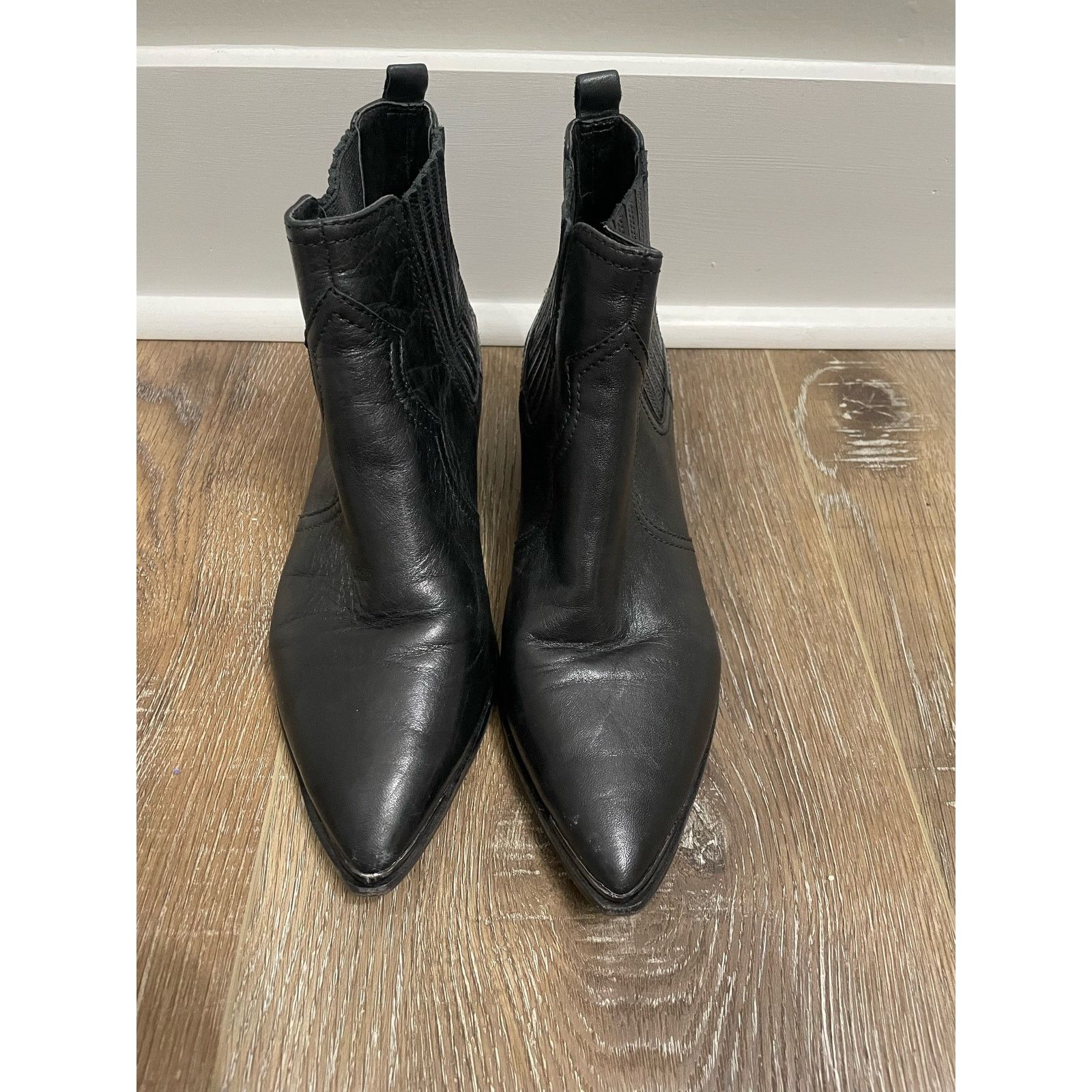 Marc Fisher Marc Fisher Womens Yohani Black Leather Booties Ankle sz 7 Grailed