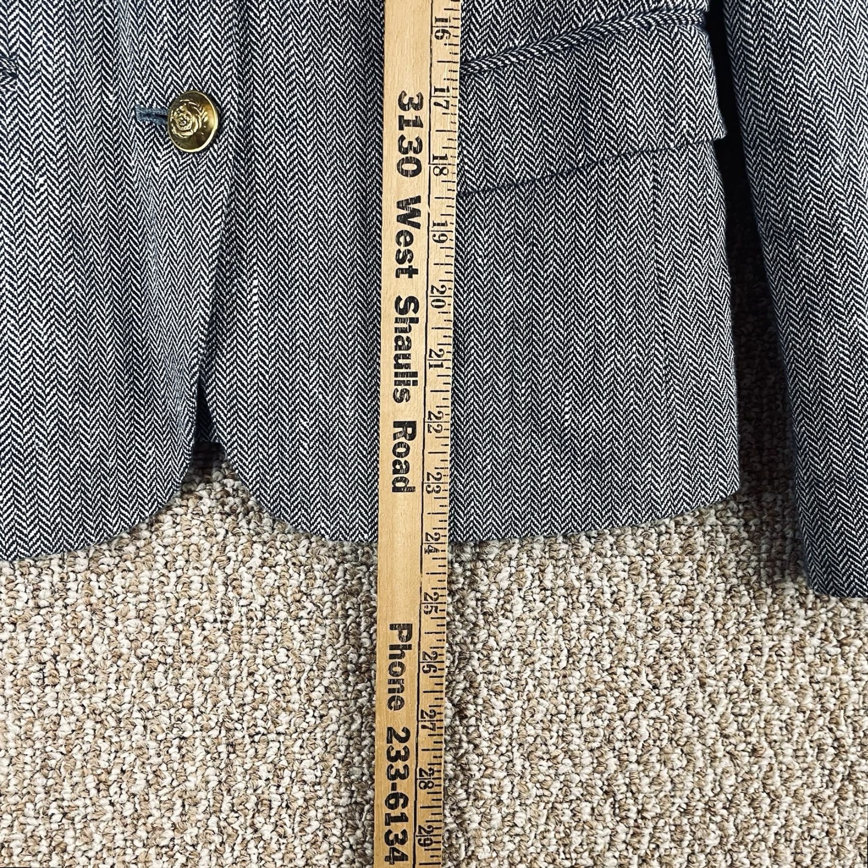 J.Crew J.CREW Dalton Blazer Womens 0 Herringbone Linen Blend Blue Button Jacket Regular Pockets Lined Short Sleeve Navy/Blue (Office, Workwear) Womens Size XS / US 0-2 / IT 36-38 - 4 Thumbnail