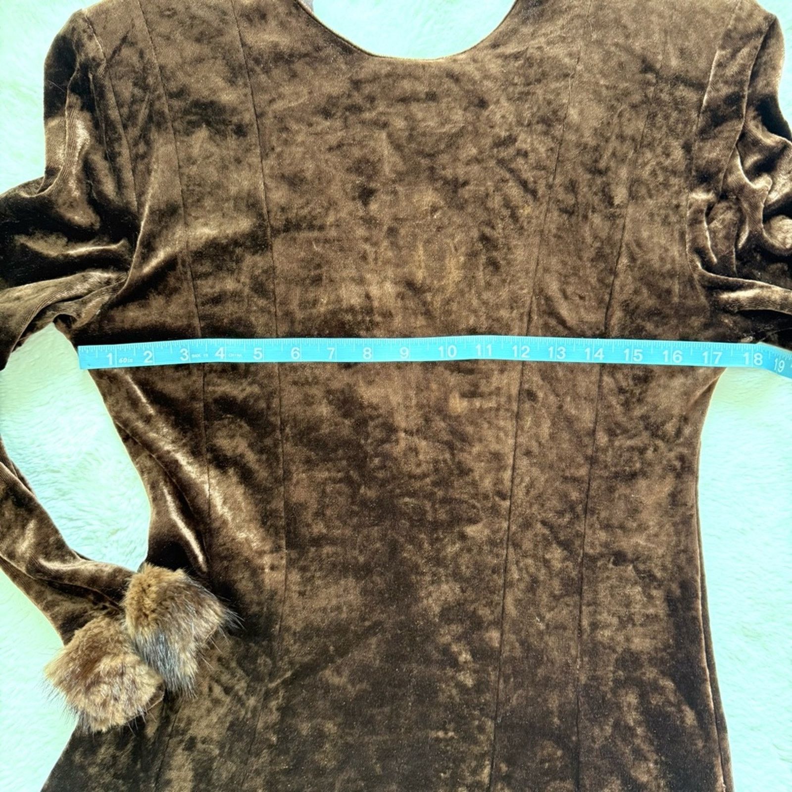 Krizia Krizia women velour dress natural fur size 42 IT or 6 US Size M / US 6-8 / IT 42-44 - 12 Thumbnail