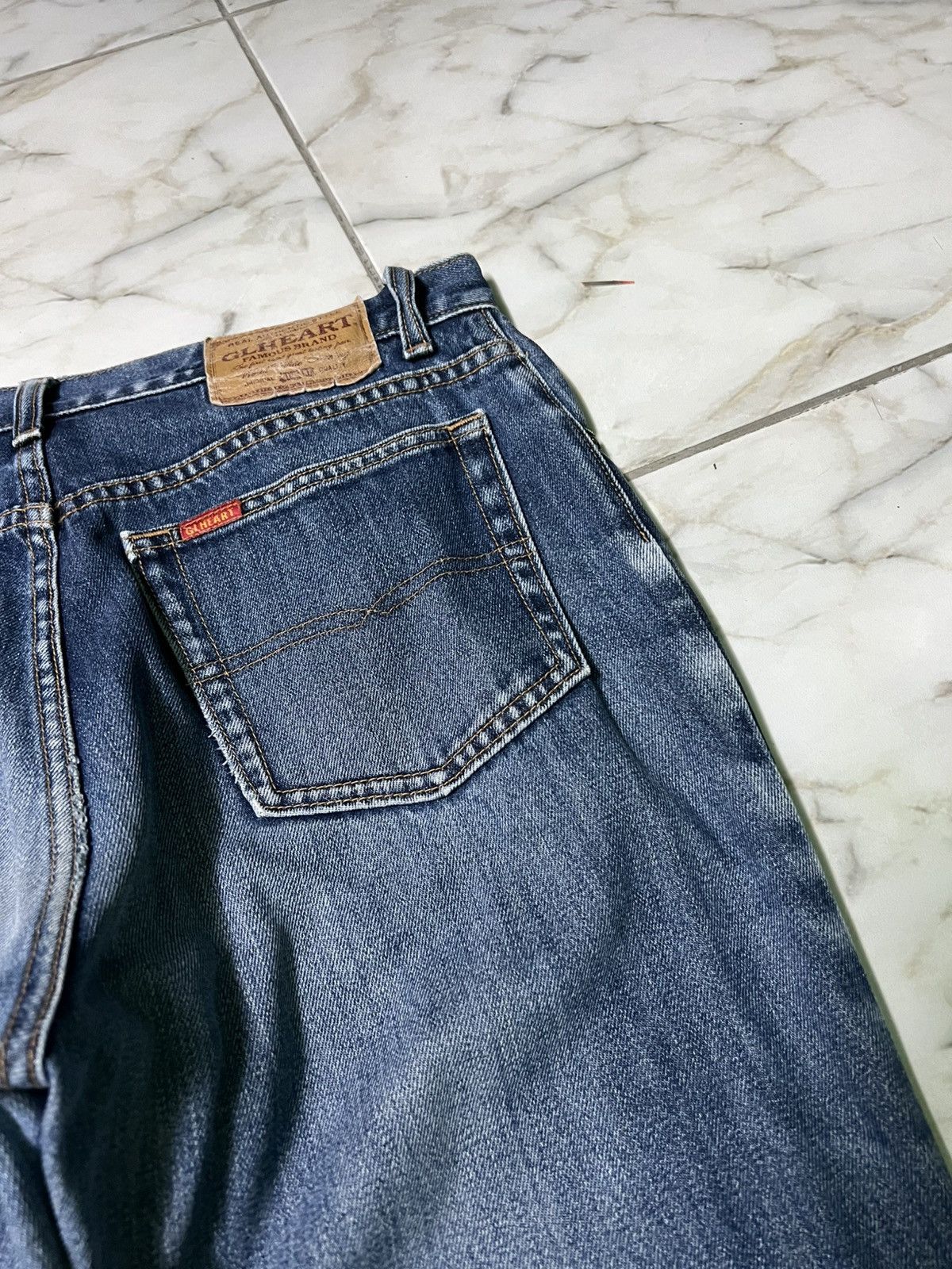 If Six Was Nine × Japanese Brand 💥BAGGY💥VINTAGE 90’s GL HEART DISTRESSED JEAN Size US 31 - 14 Thumbnail