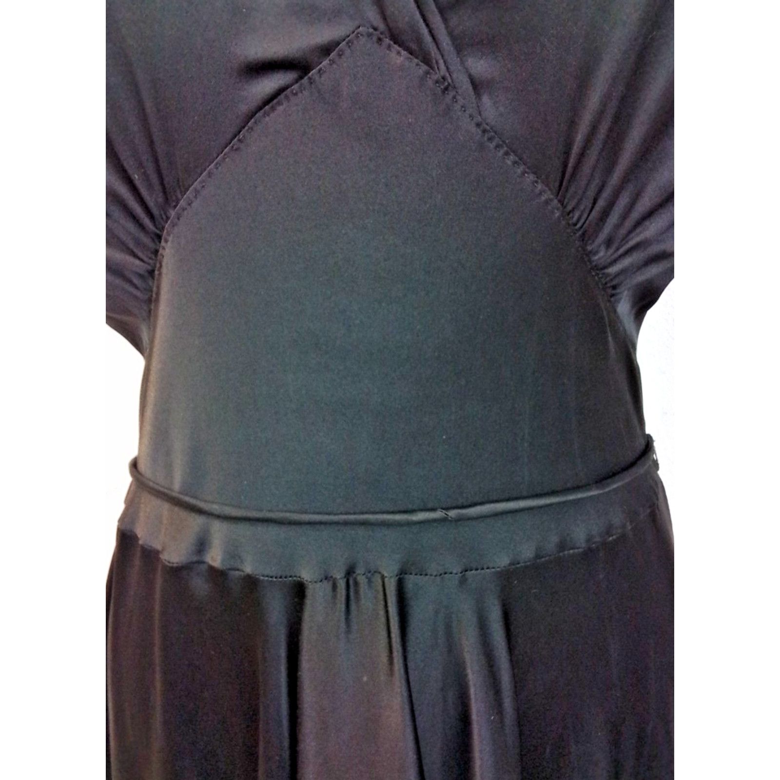 Rochas Rochas Silk Dress Women's IT 40 US 4 Black A-line V-neck Size S / US 4 / IT 40 - 6 Thumbnail