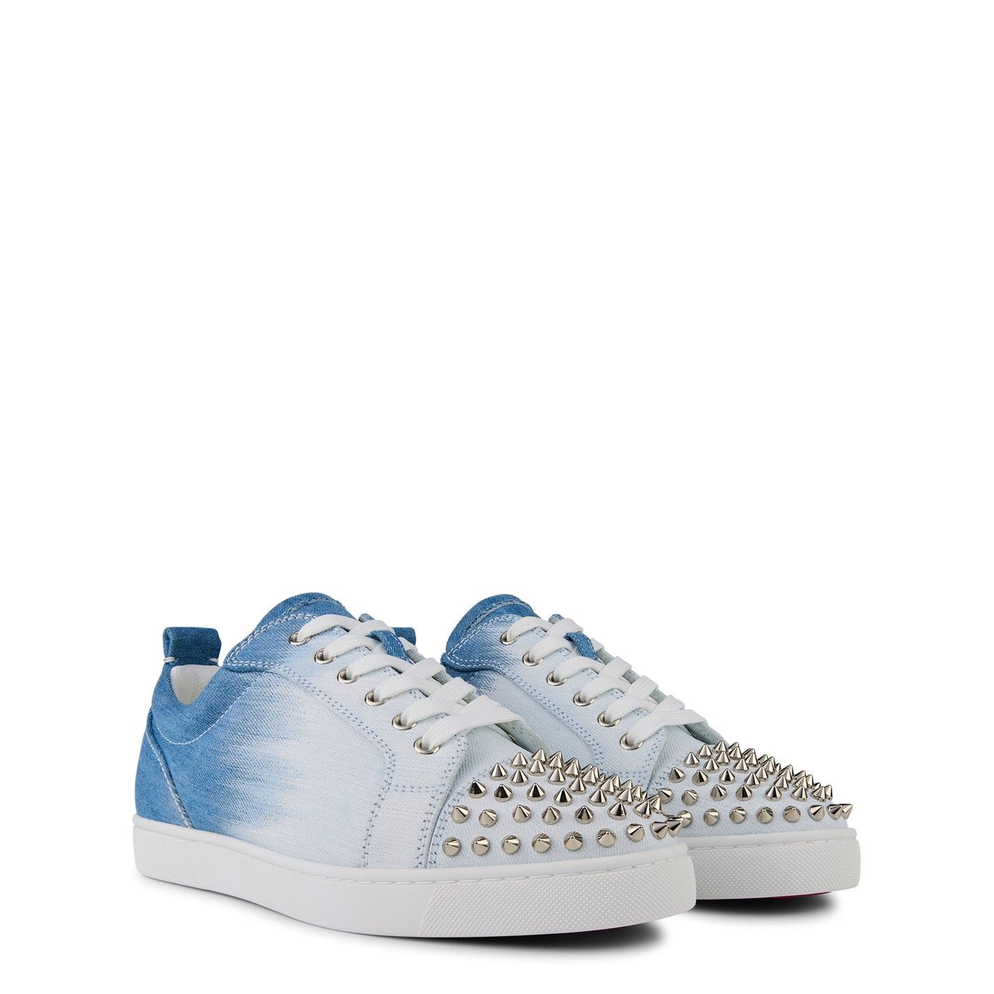 Christian Louboutin Louis Junior Spikes Denim Sneakers Size US 9 / EU 42 - 4 Thumbnail