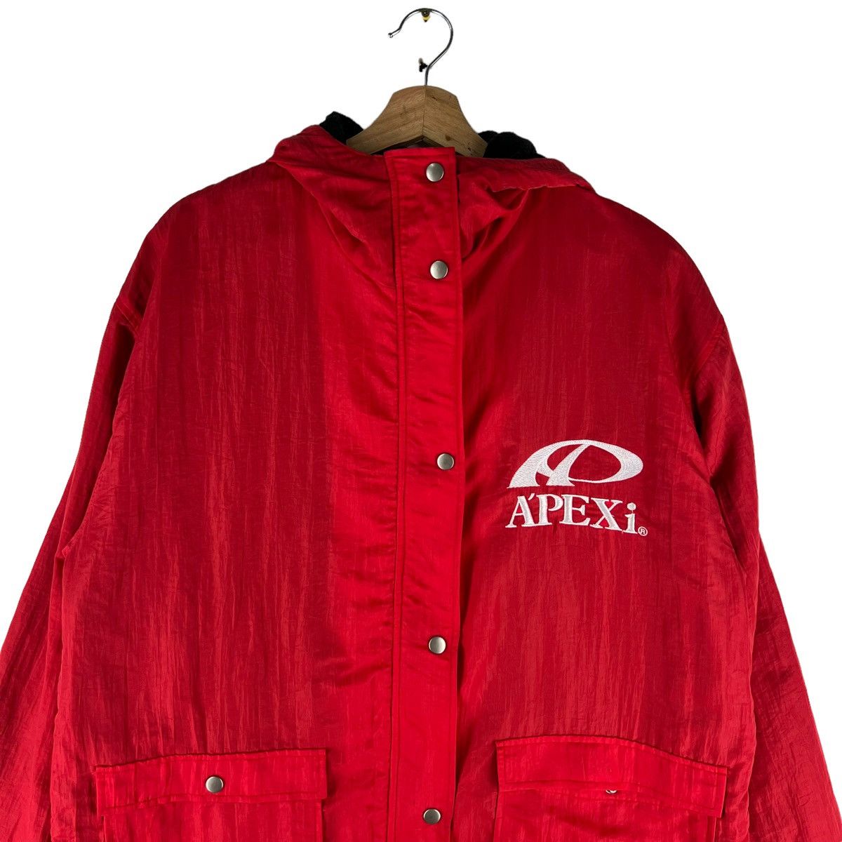 Japanese Brand 🔥VINTAGE LONG JACKET COACH A’PEXI HOODIE BIG LOGO Size US L / EU 52-54 / 3 - 4 Thumbnail