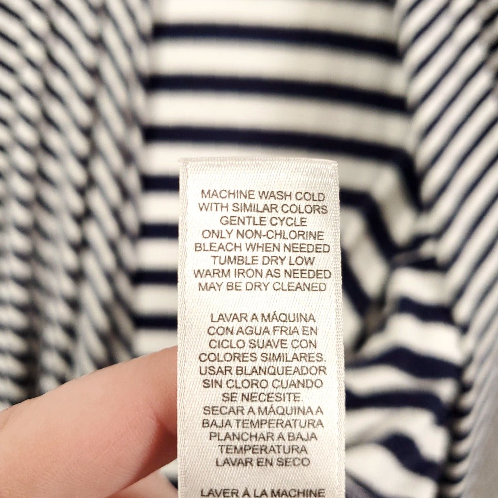Vintage Chicos Cardigan Womens XL Navy Blue White Striped Waterfall Open-Knit Viscose Spandex Knit Casual Womens Size XL / US 12-14 / IT 48-50 - 7 Thumbnail