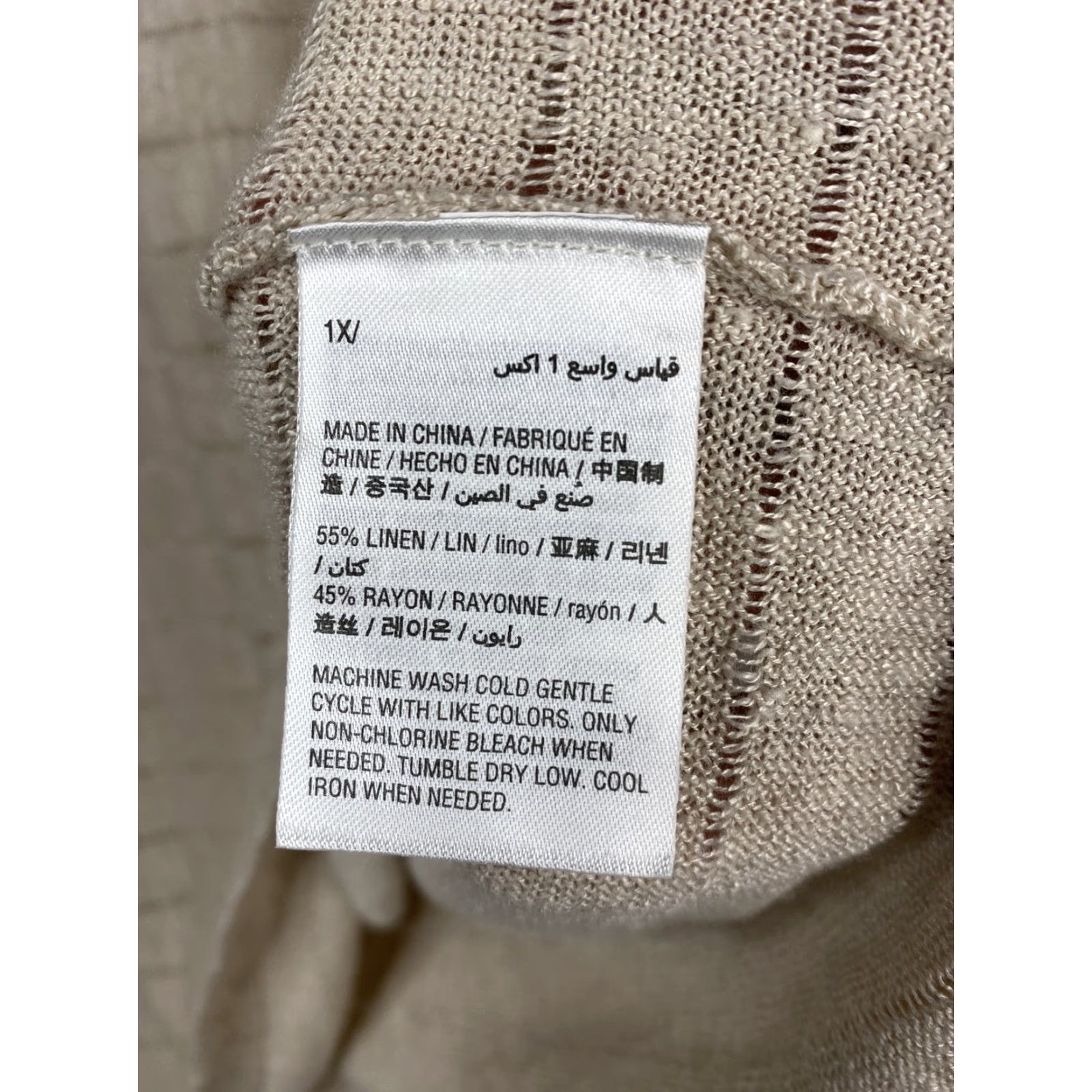 Vintage Style&Co Sweater Womens 1X Beige Linen Blend Dolman Sleeve Pullover Lightweight Knit Shirt Casual Modern 90s Size XL / US 12-14 / IT 48-50 - 5 Thumbnail