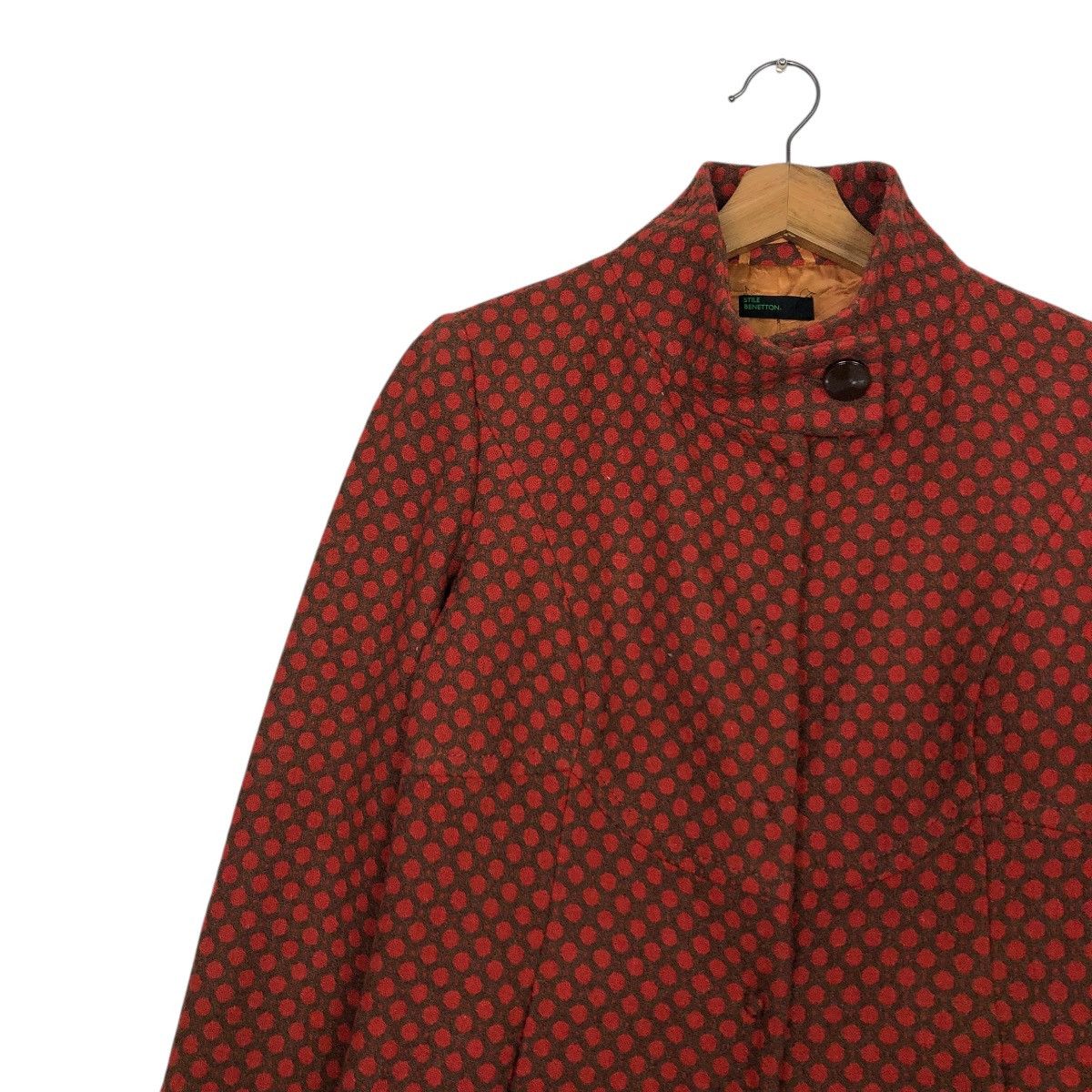 Benetton 🔥BUTTON WOOL POLKADOT DESIGN STILE BENETTON JACKET Size M / US 6-8 / IT 42-44 - 9 Thumbnail