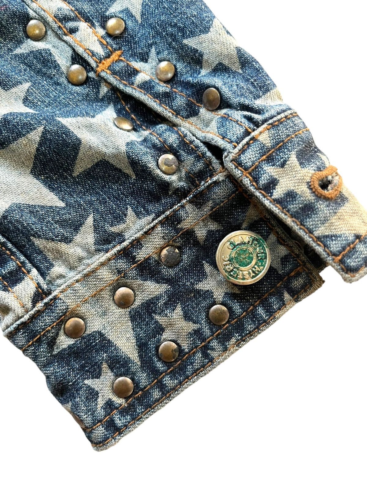 Hysteric Glamour × Japanese Brand × Seditionaries Vintage Hysteric Allover Print Stars Studded Denim Shirts Size S / US 4 / IT 40 - 10 Thumbnail