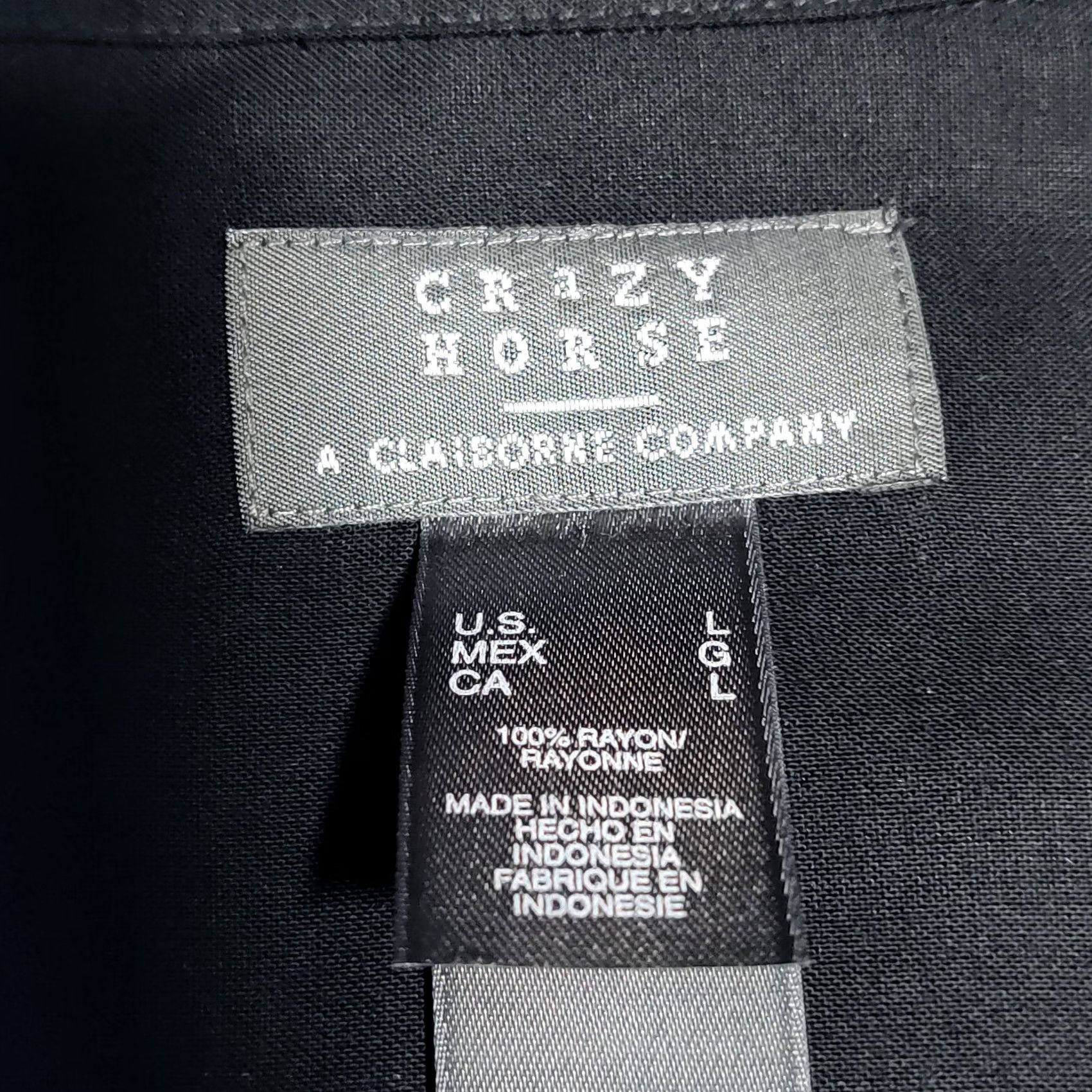 Vintage Crazy Horse Shirt Mens L Black Rayon Luxury Tropical Print Button-Up Short Sleeve Collared NEW Size US L / EU 52-54 / 3 - 6 Thumbnail