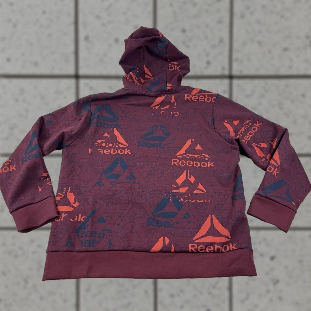Reebok VINTAGE? (No) Reebok Unwind Hoodie Sweatshirt AOP Red XL Men Pullover Size XL Mens Red Hoodie Sweatshirt XP? Size US XL / EU 56 / 4 - 1 Thumbnail