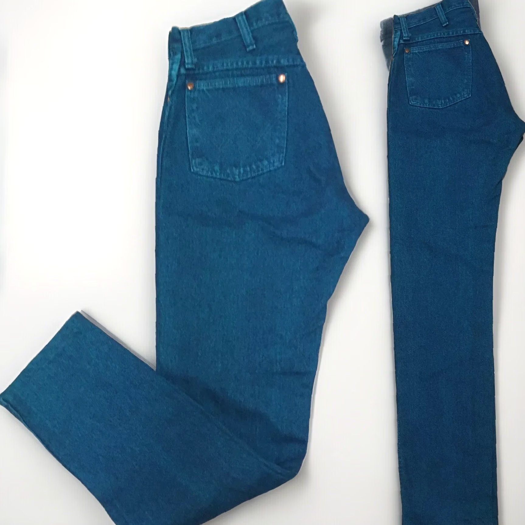Wrangler VINTAGE Wrangler Jeans High Waist Blue Green Made In USA Sz 11 30 In Waist Rockabilly Denim Jeans Mens Womens Size 32" / US 10 / IT 46 - 5 Thumbnail