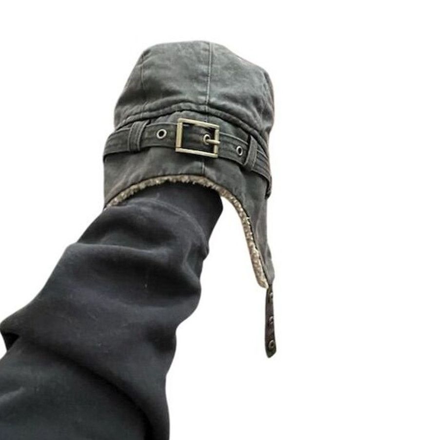 Vintage DPC Unisex Distressed Sherpa Trapper Hat Brown One Size Size ONE SIZE - 3 Thumbnail