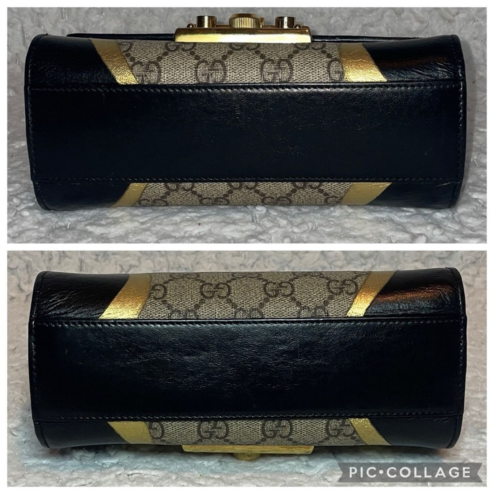 Gucci Gucci Padlock GG Supreme Chain Bag Black/Gold Size ONE SIZE - 12 Thumbnail