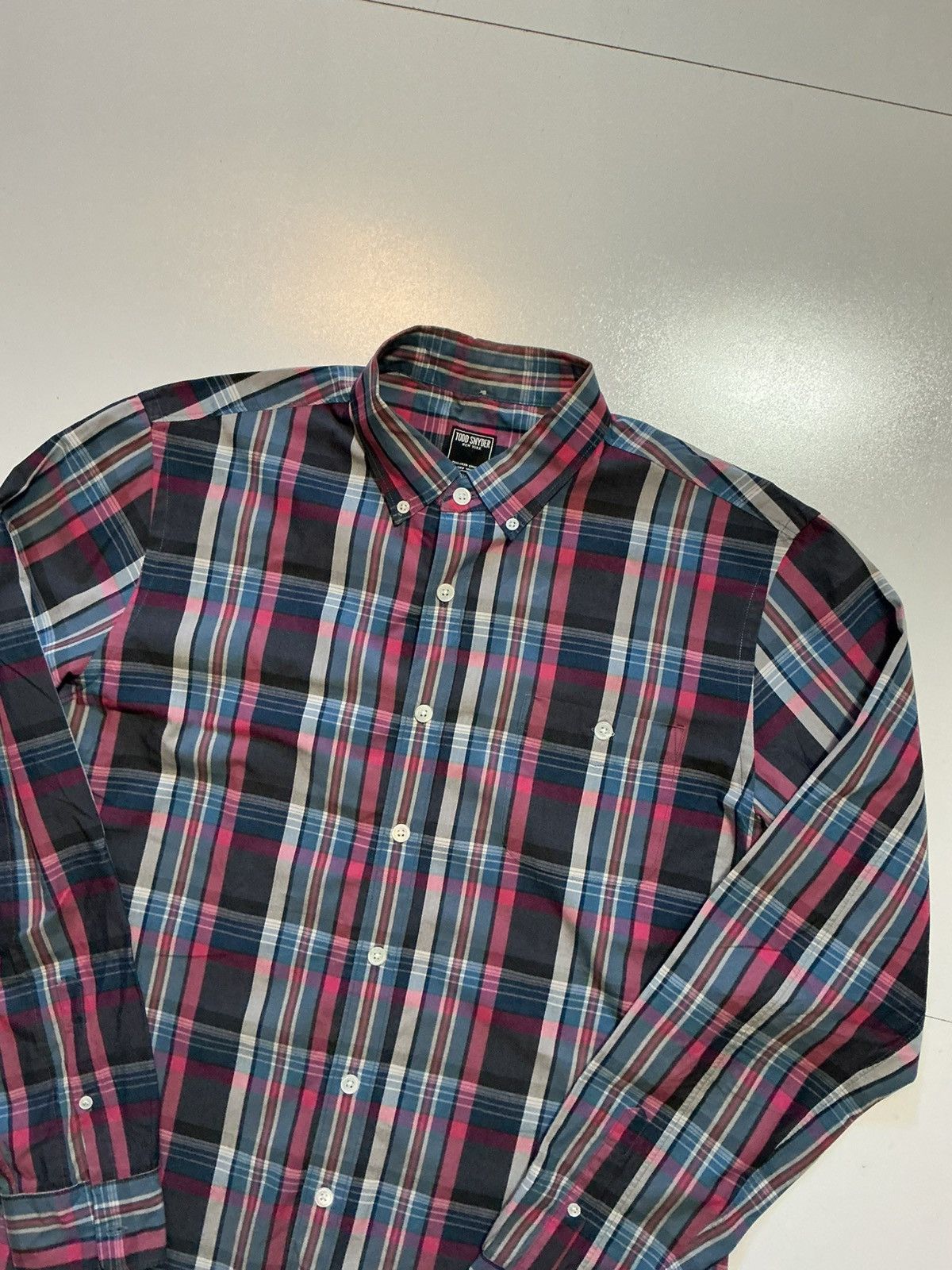 Todd Snyder Todd Snyder New York Tailored Plaid Pocket Button Shirt Size US L / EU 52-54 / 3 - 3 Thumbnail