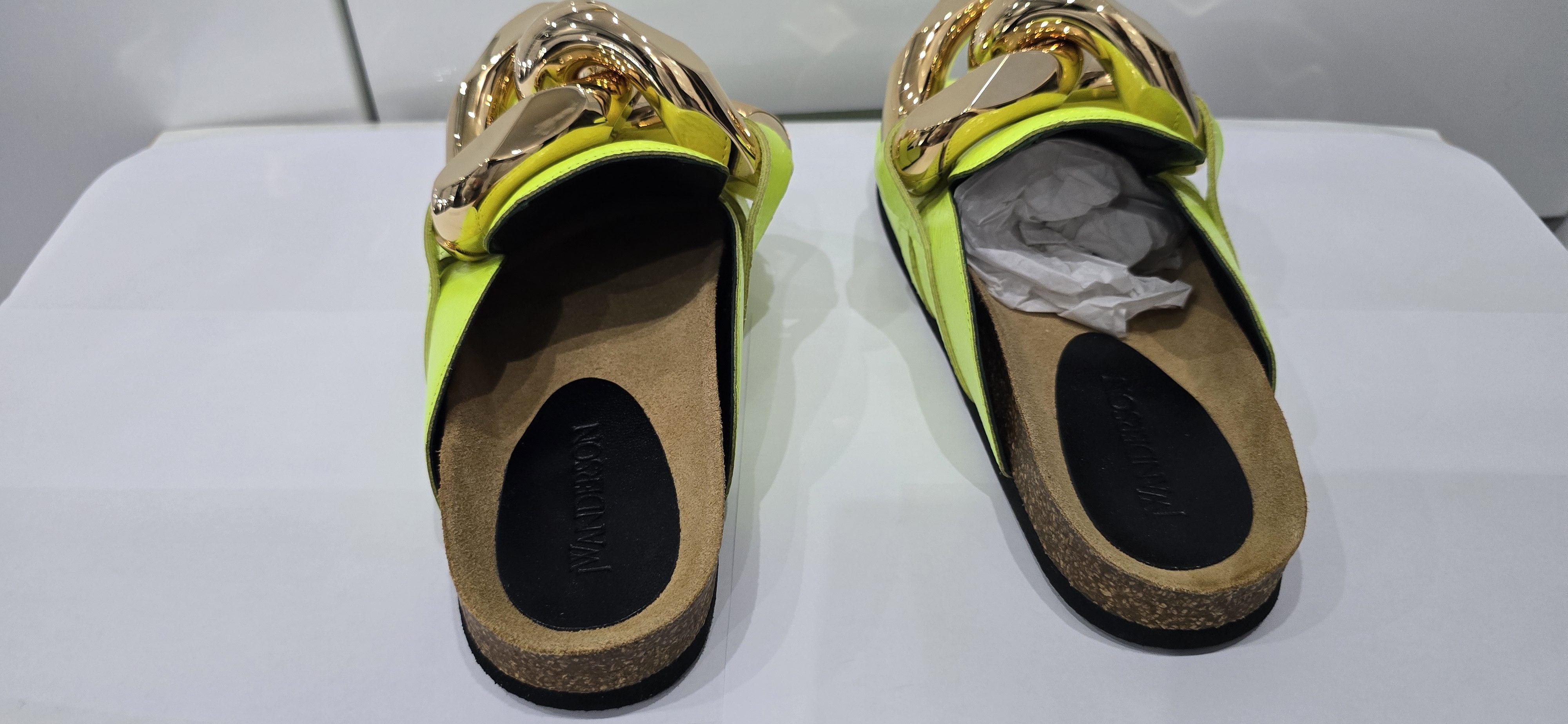 JW Anderson Chain Loafer Mule Neon Green Leather Authentic RRP $595 Size US 6 / IT 36 - 7 Thumbnail