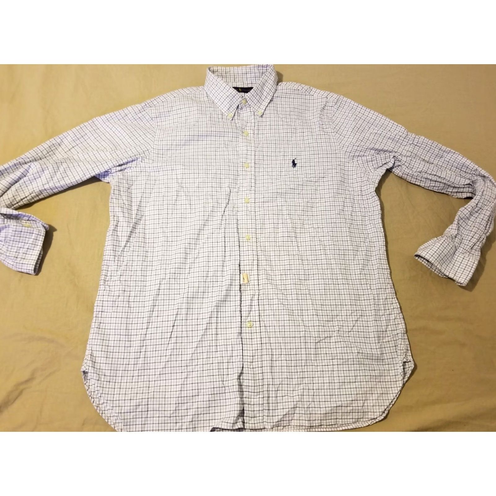 Polo Ralph Lauren Polo Ralph Lauren Dress Shirt 16.5 Blue Button-Down Collar 100% Cotton Mens Long Sleeve Classic Fit Size 46R - 2 Thumbnail