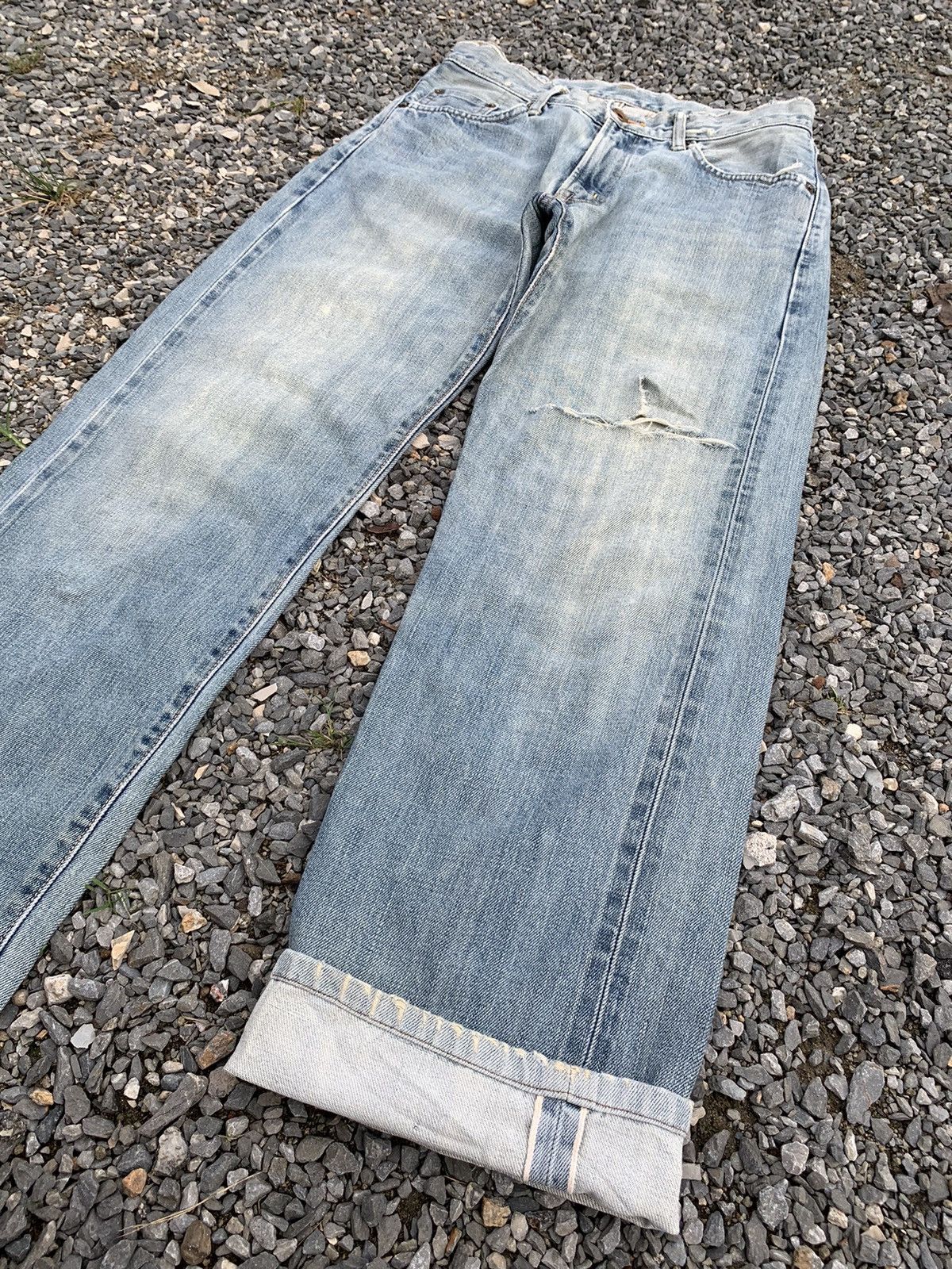 Kapital VINTAGE EDWIN 505 SELVEDGE FADED & RUSTY DISTRESSED DENIM Size US 28 / EU 44 - 5 Thumbnail
