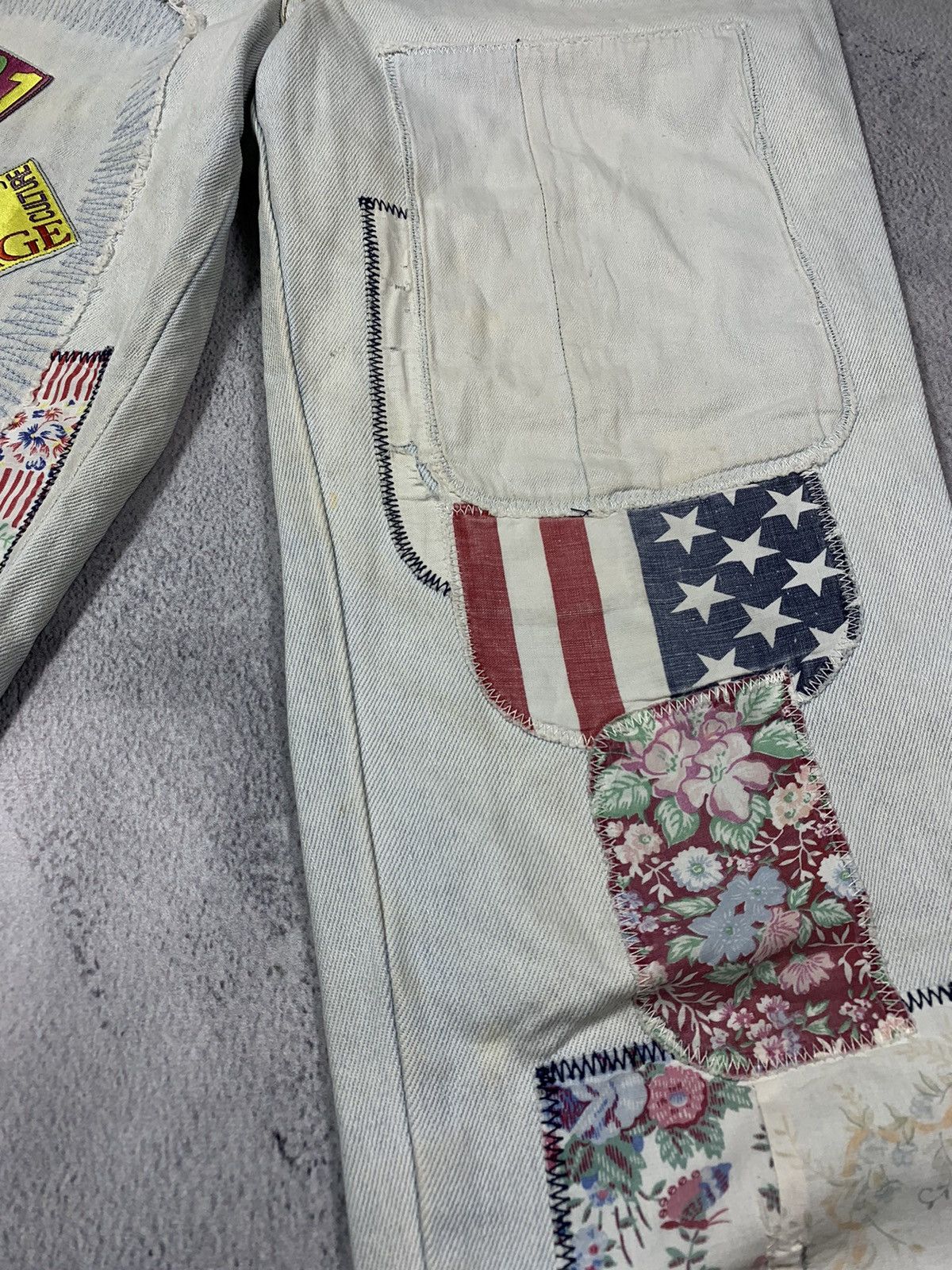 Japanese Brand × Vintage Vintage Y2K Japanese patchwork faded denim jeans trousers Size 27" / US 4 / IT 40 - 7 Thumbnail