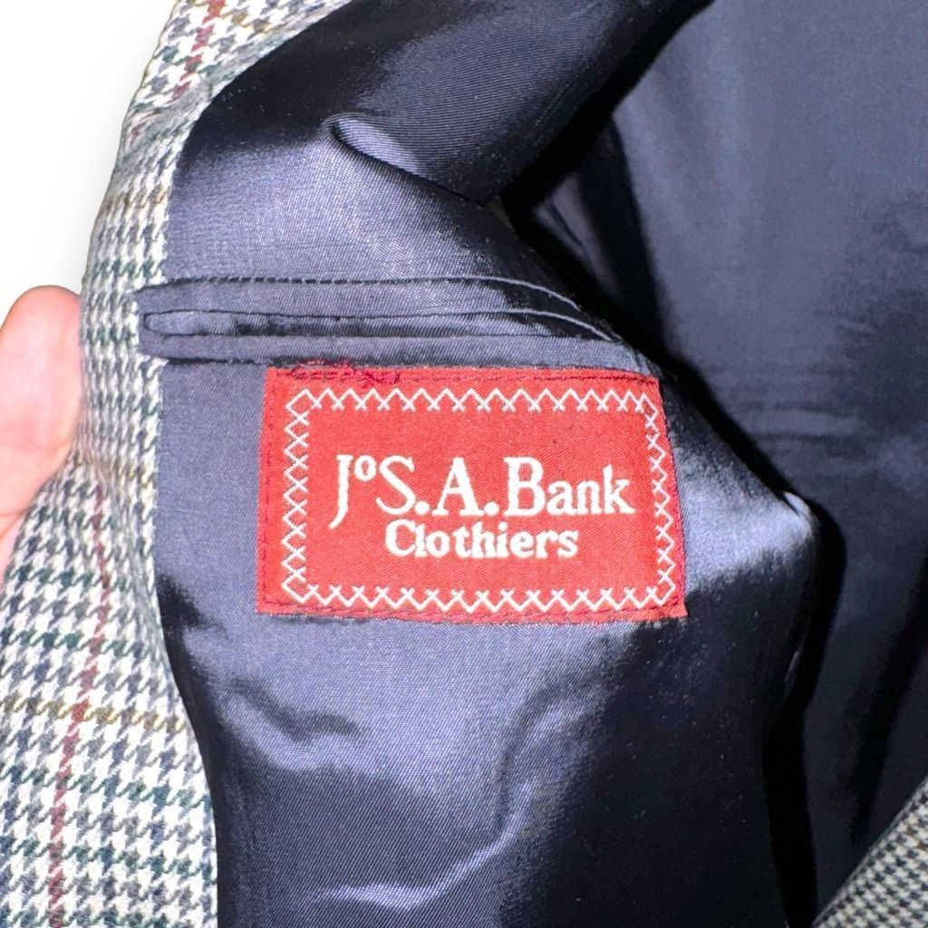 Jos. A. Bank 80s Jos. A Bank Multicolored Check 100% Wool Sportcoat 40R Size 40R - 2 Thumbnail