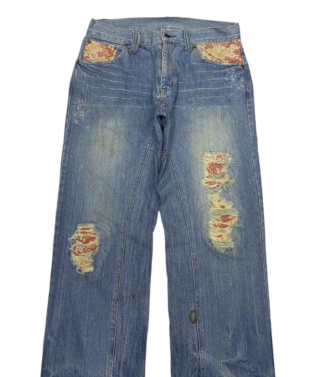 If Six Was Nine RARE🔥INSANE DISTRESSED DENIM JAPANESE BRAND JEANS Size US 32 / EU 48 - 5 Thumbnail