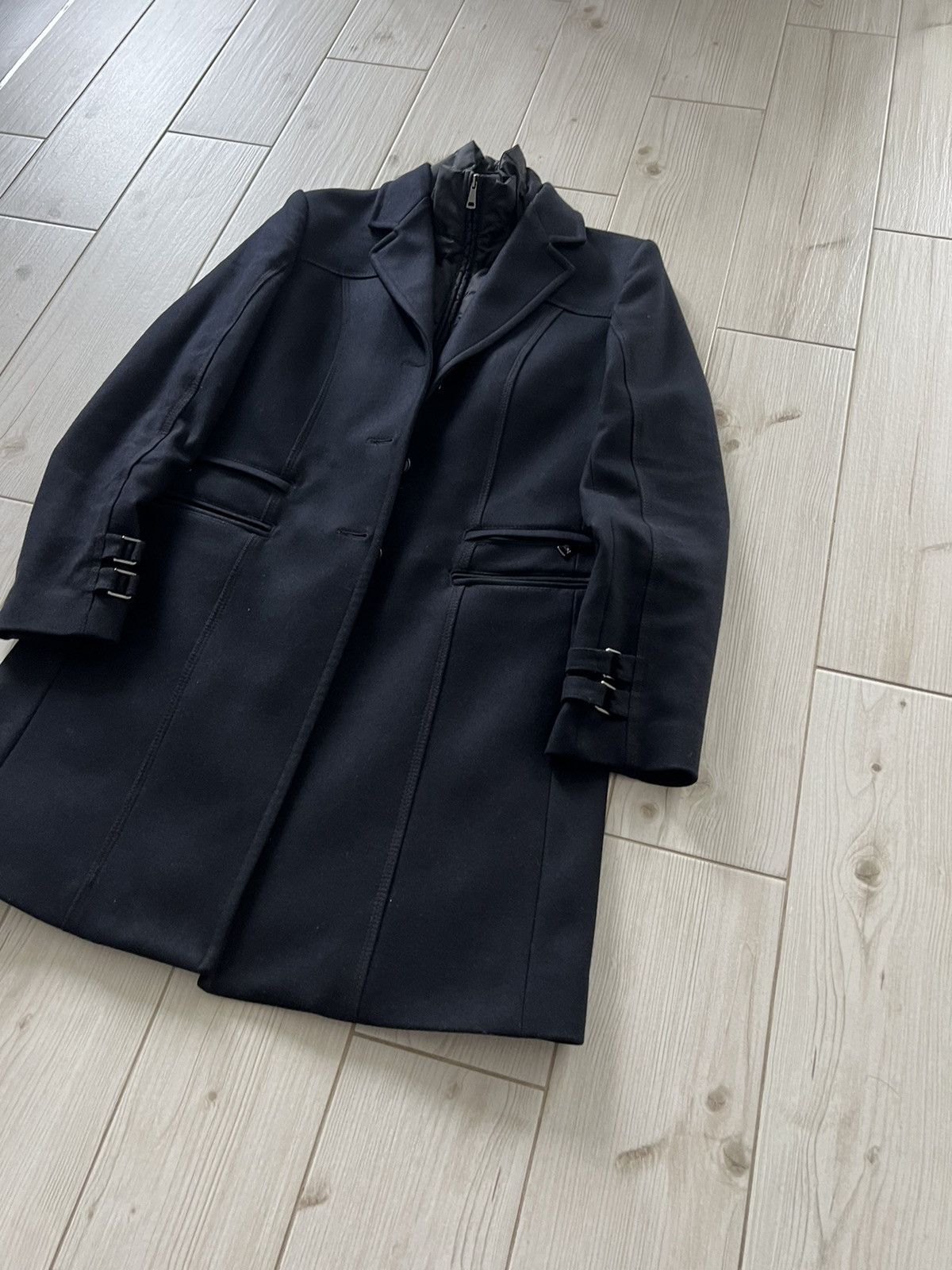 Other Mabrun Women’s Black Fitted Coat Wool Blend Jacket Removable Size M / US 6-8 / IT 42-44 - 5 Thumbnail