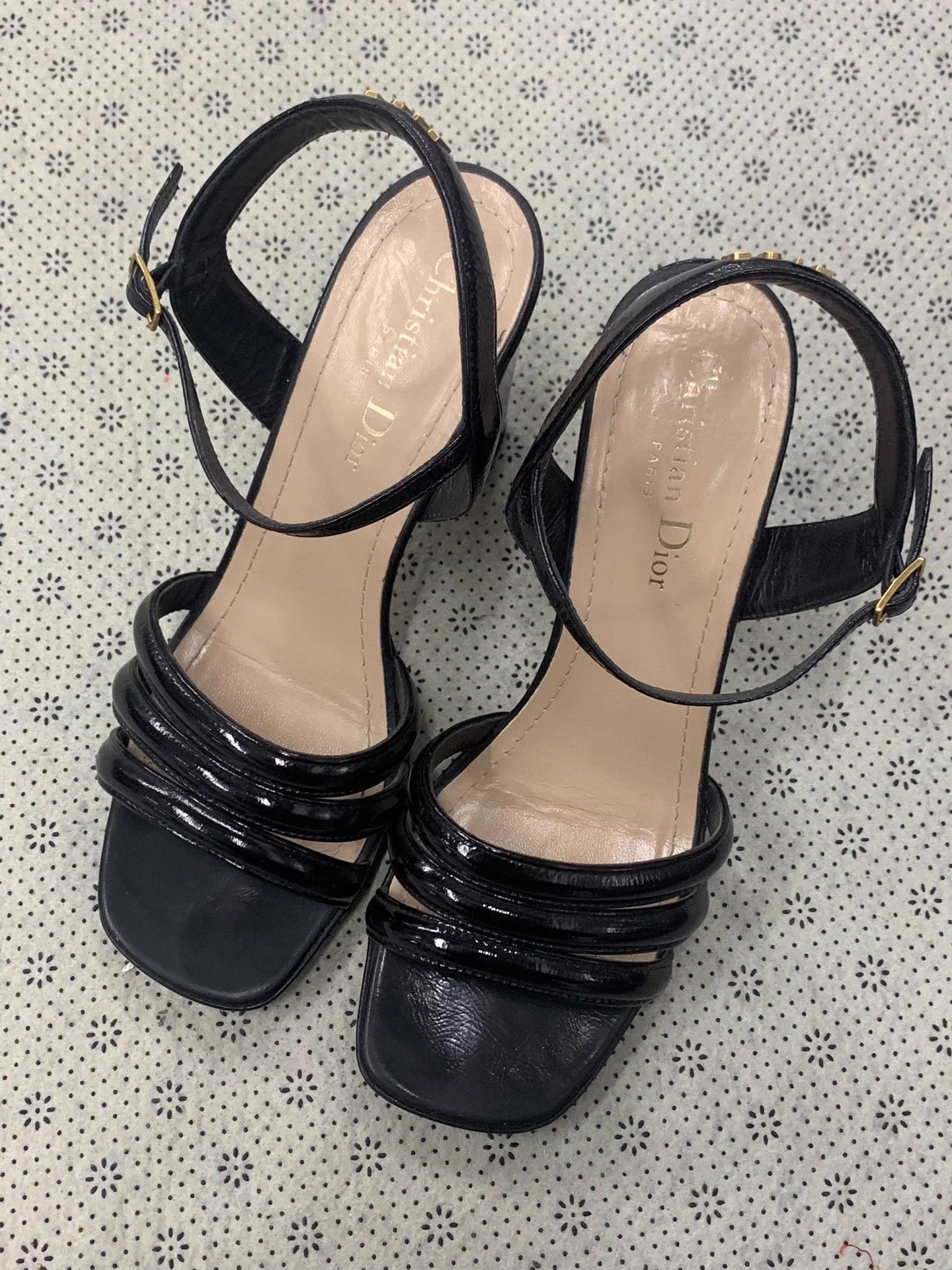 Dior Dior Black Block Heel 38 EU Size US 7 / IT 37 - 1 Thumbnail