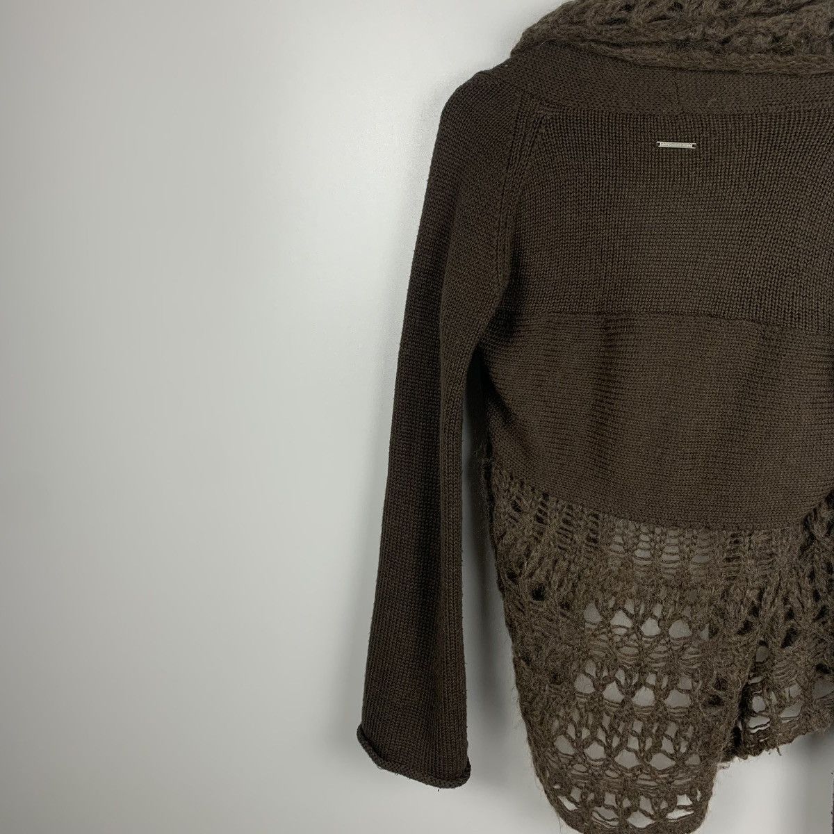 Trussardi Trussardi Jeans Brown Acrylic Wool Cardigan Size M Y2K Size M / US 6-8 / IT 42-44 - 16 Thumbnail