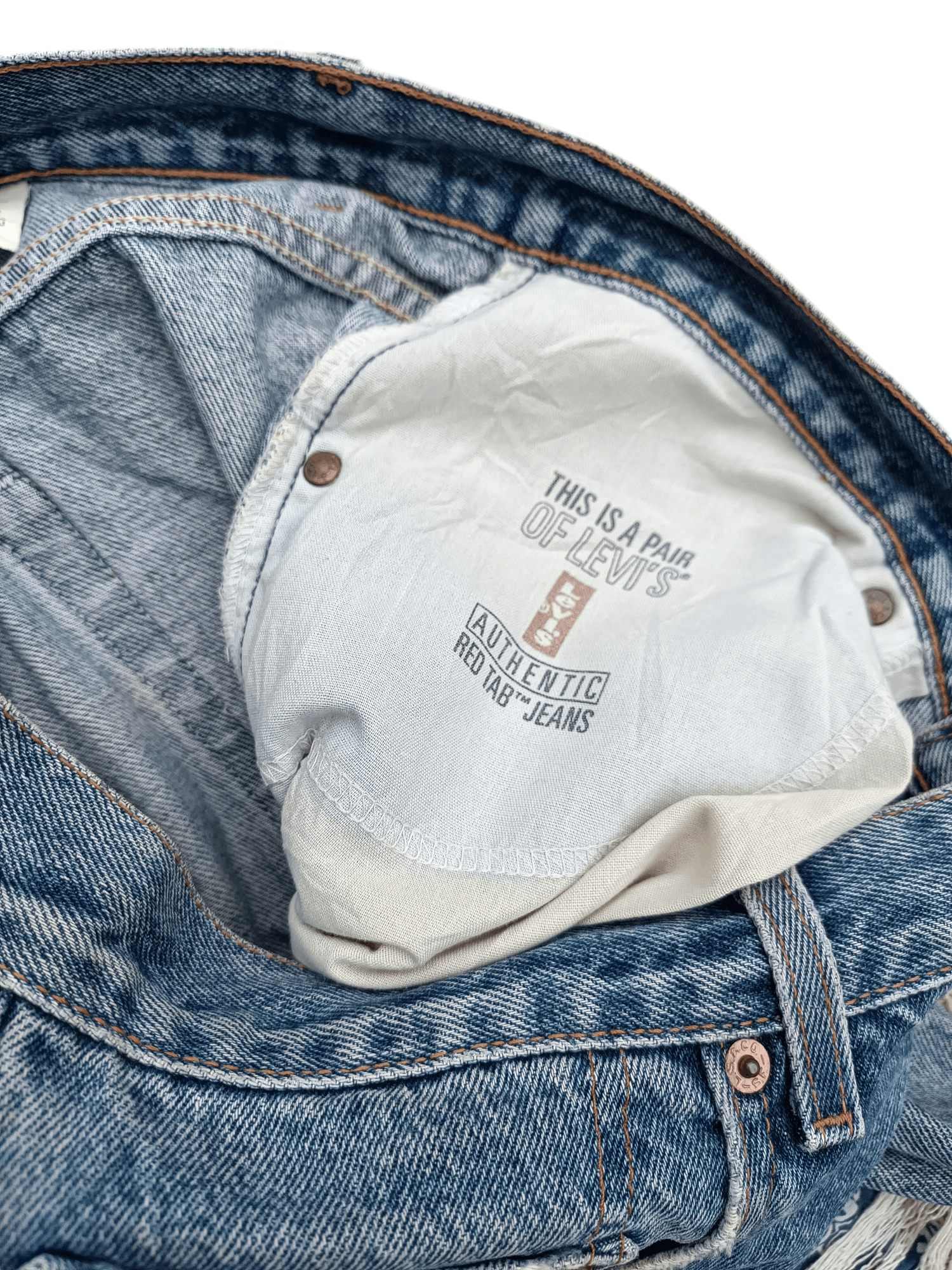 Levi's × Vintage Y2K Levis 505 Regular Straight Cut Distressed Splatter Denim Size US 32 / EU 48 - 10 Thumbnail