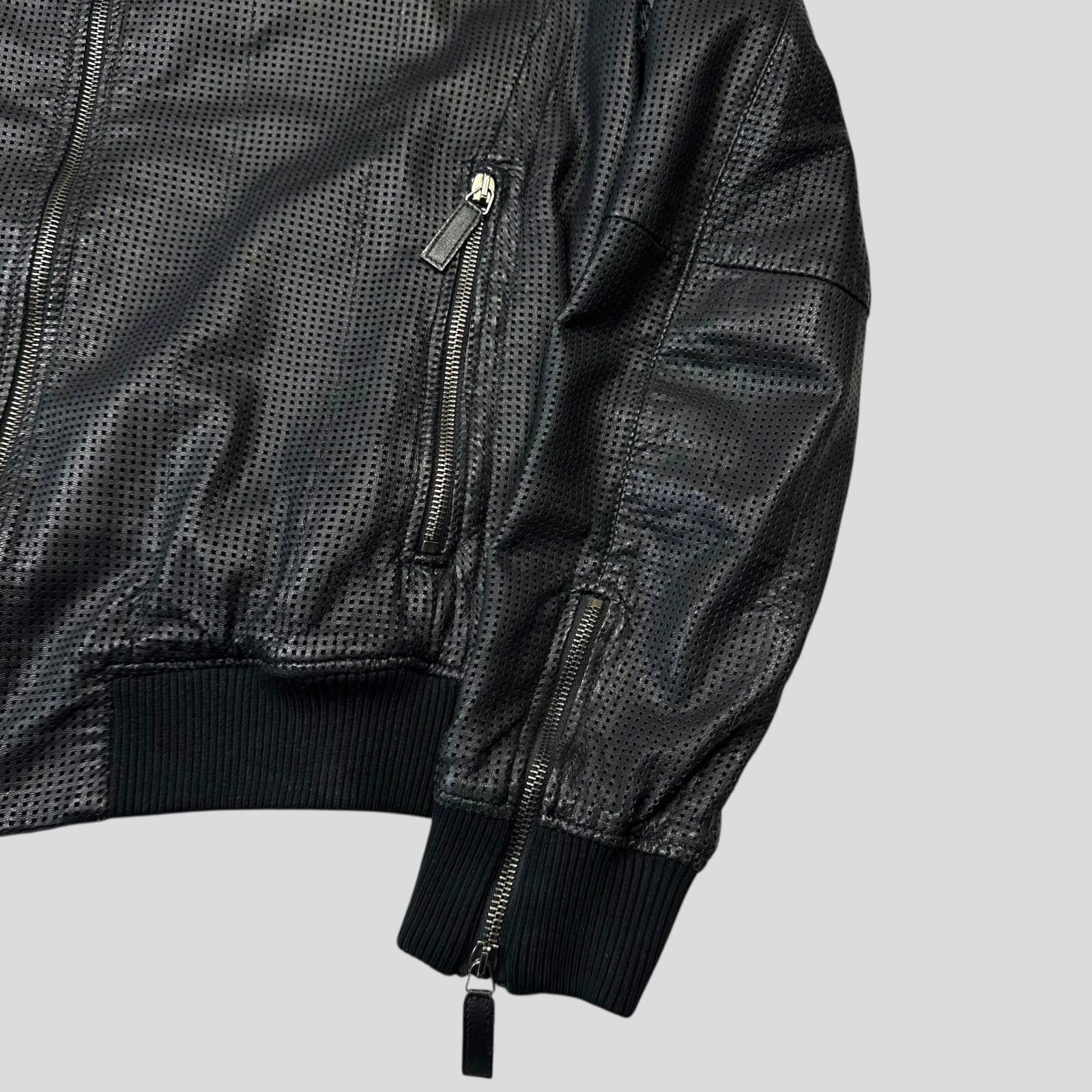 Armani Emporio Armani 2009 Perforated Mesh Leather Bomber IT52 (M) Size US M / EU 48-50 / 2 - 4 Thumbnail