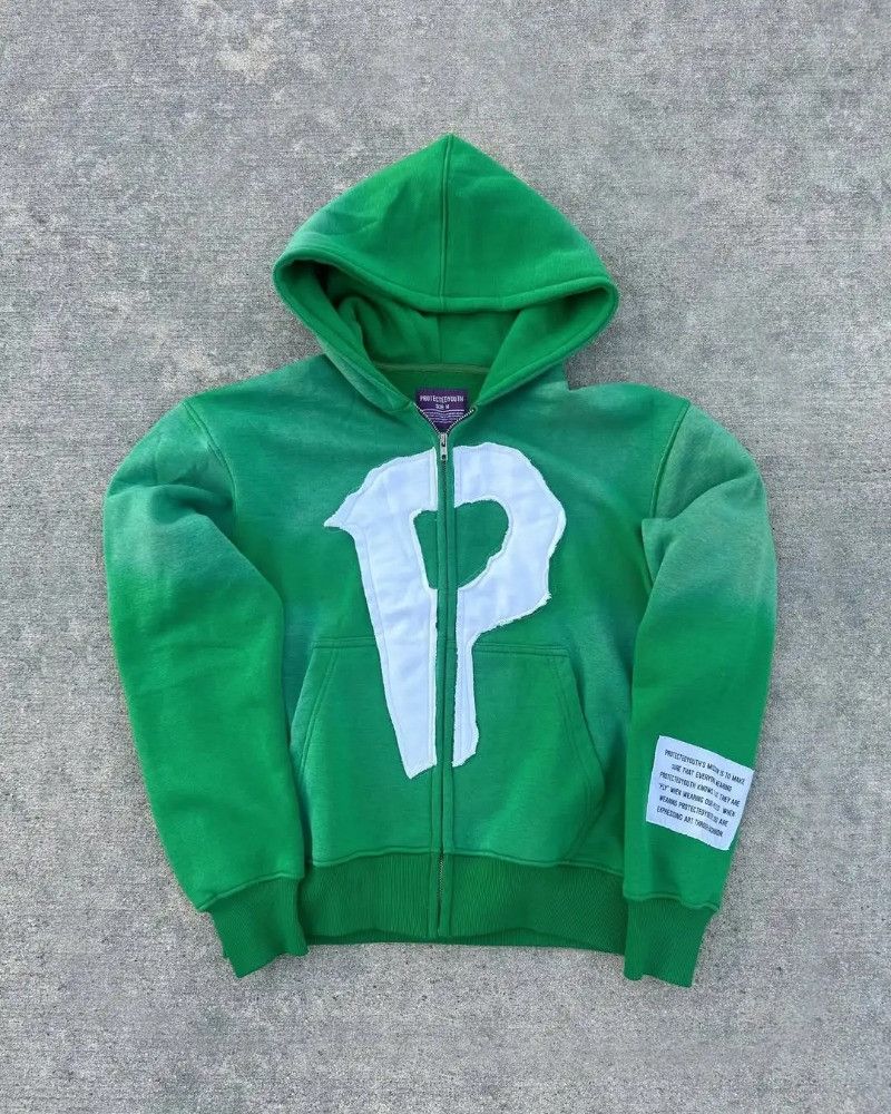 Japanese Brand × Vintage Hip Hop Alphabet Embroidery Zipper Hoodie Size US XXL / EU 58 / 5 - 1 Thumbnail