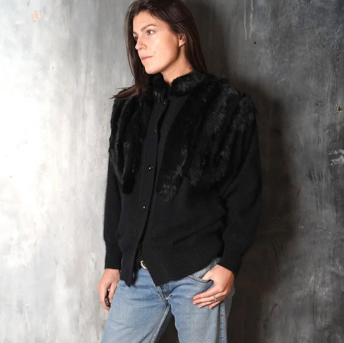 Japanese Brand Jacket Rabbit Trim Cardigan Winter Pattern Nice Design Size US M / EU 48-50 / 2 - 11 Thumbnail