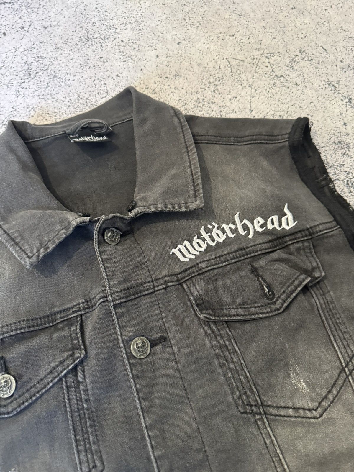Hurley Motorhead Mens' Black Denim Cut-Off Jacket Size US L / EU 52-54 / 3 - 4 Thumbnail