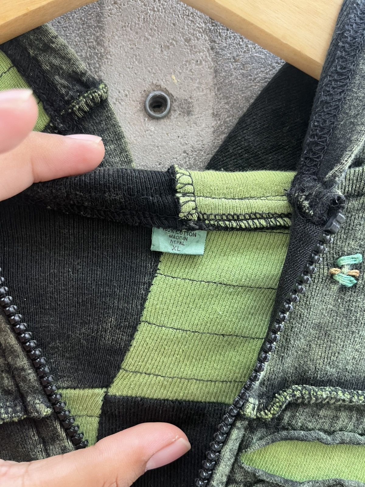 Japanese Brand Handcrafted Boho Patchwork Hoodie - Psychedelic Grunge Y2K Size US XL / EU 56 / 4 - 13 Thumbnail