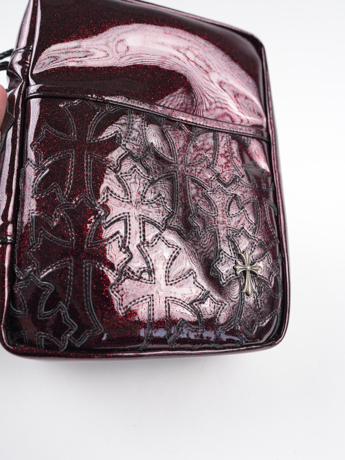 Chrome Hearts Everyday Toiletry Bag Shiny Red Patent Leather