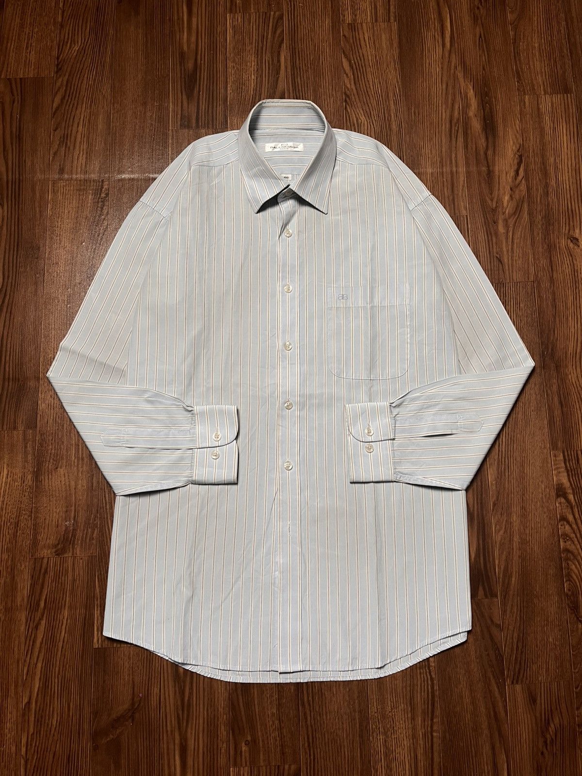 Balenciaga Balenciaga Striped Button Up Shirt Size US L / EU 52-54 / 3 - 1 Thumbnail