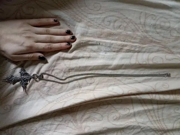 Japanese Brand Gothic Skeleton Cross Necklace Size ONE SIZE - 4 Thumbnail