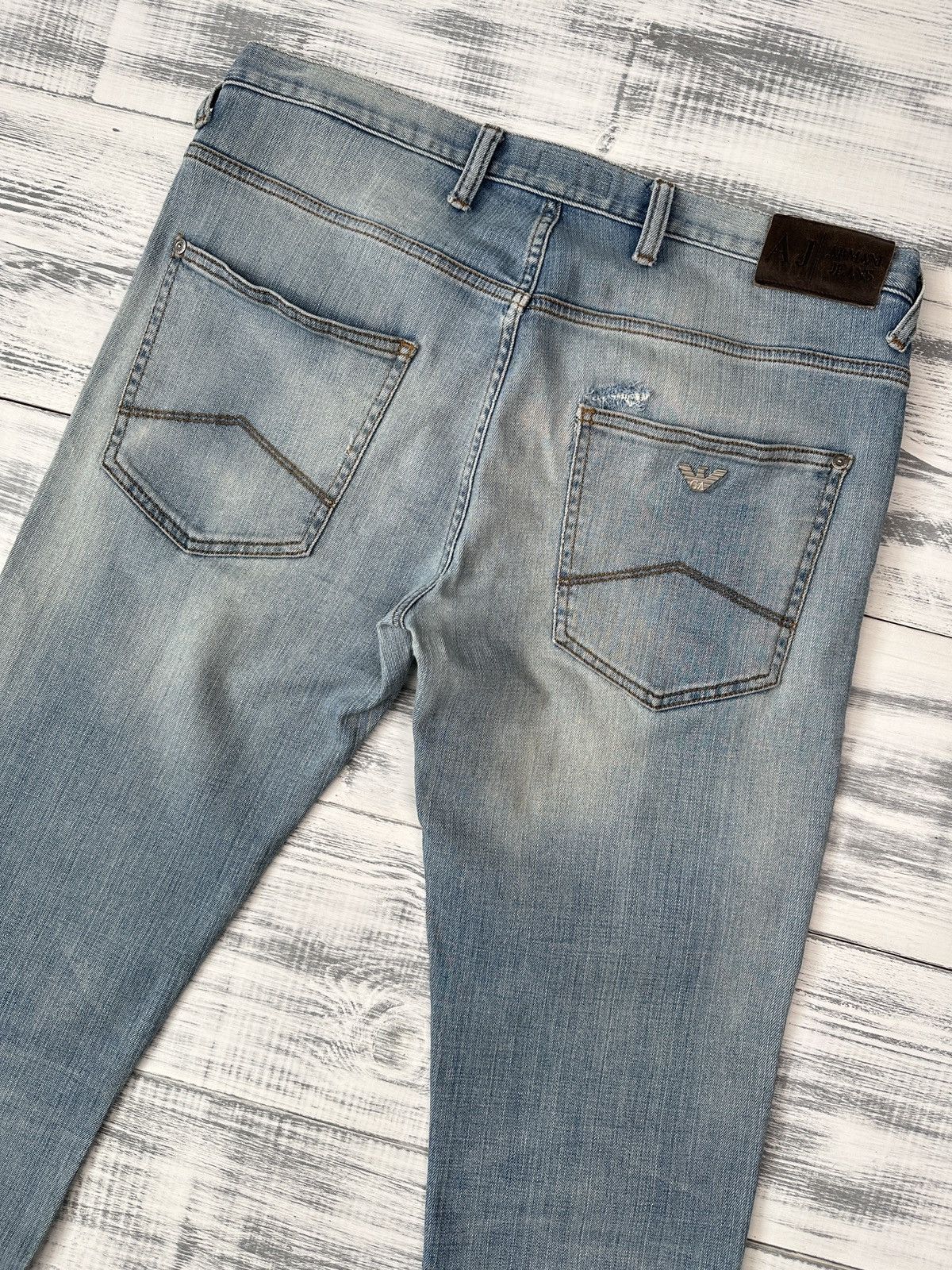Armani Vintage ARMANI JEANS Washed Light Blue Denim Pants Men’s Size US 33 - 3 Thumbnail