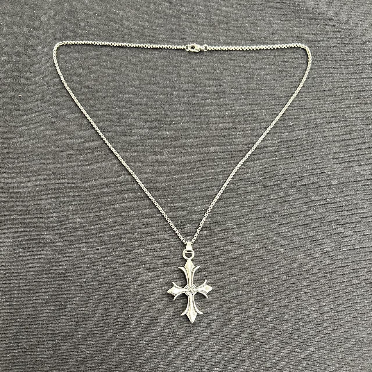 Japanese Brand × Vintage Y2K 2000s Chrome Silver Cross Punk Skater Hip Hop Chain Size ONE SIZE - 3 Thumbnail