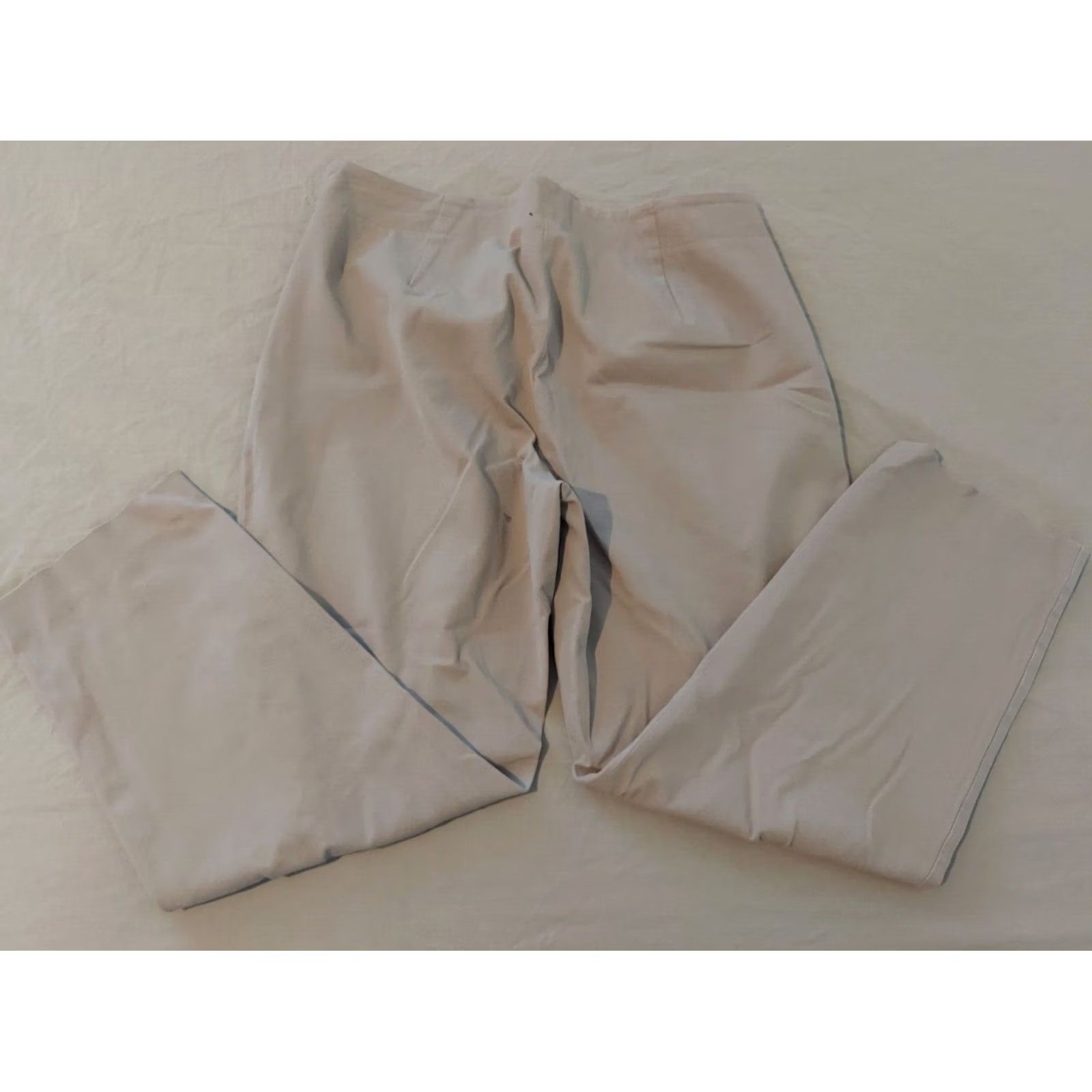 Talbots Womens Talbots Pants 12 Khaki Cotton Chino Dress Trouser Slack Beige Size 34" / US 12 / IT 48 - 2 Thumbnail