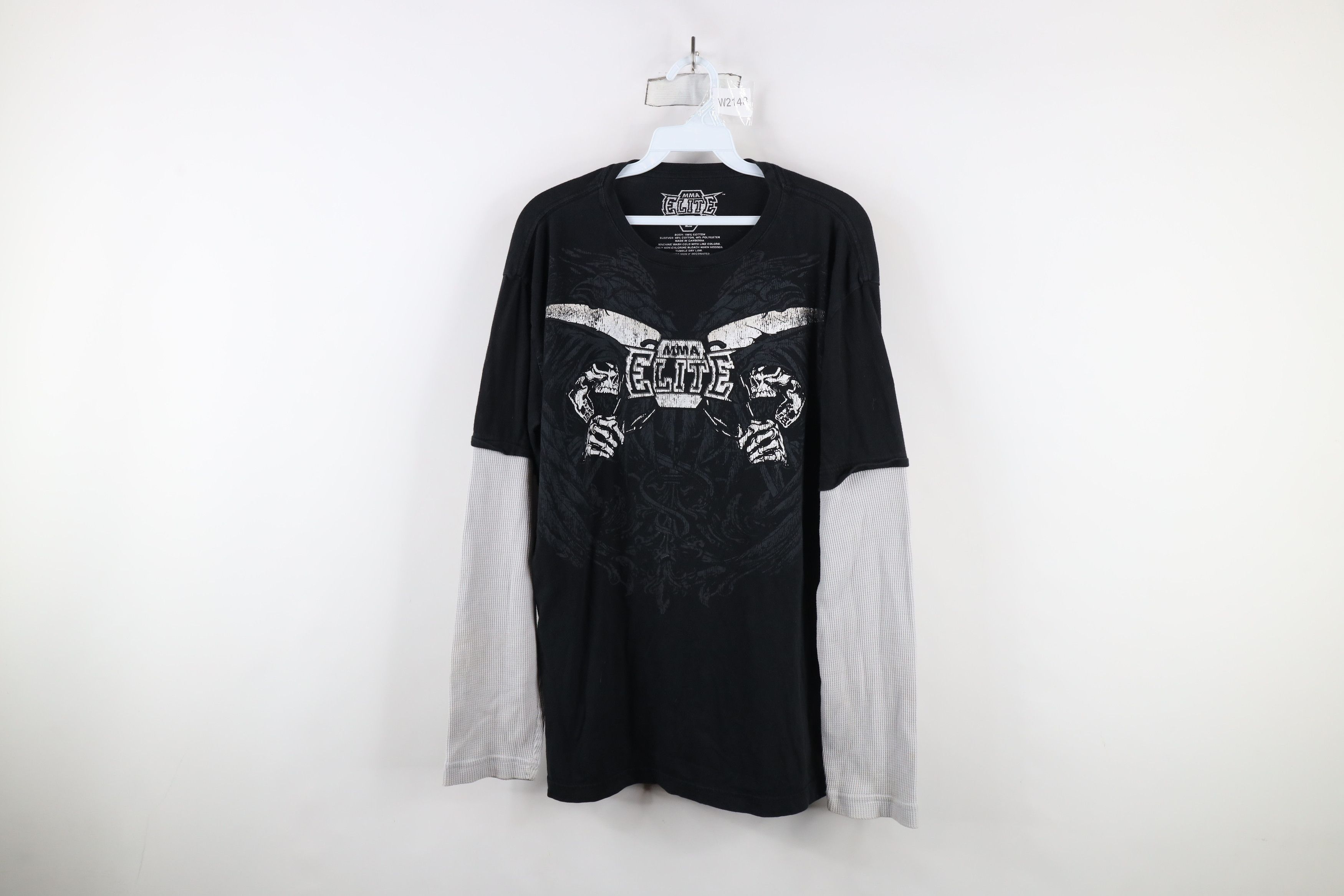Vintage Vtg Y2K MMA Elite Skeleton Tribal Long Sleeve T-Shirt Size US L / EU 52-54 / 3 - 1 Thumbnail