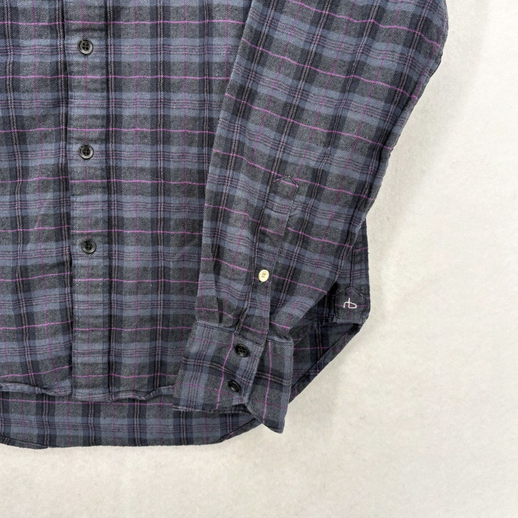 Rag & Bone Rag & Bone Flannel Shirt Mens XS Gray Plaid Long Sleeve Button Front Stretch Size US XS / EU 42 / 0 - 3 Thumbnail