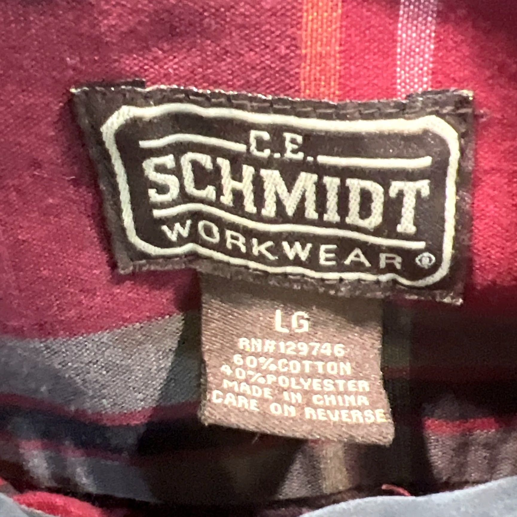 Vintage CE Schmidt Workwear Shirt Mens Large Plaid Pocket Button Down Collared Size US L / EU 52-54 / 3 - 5 Thumbnail