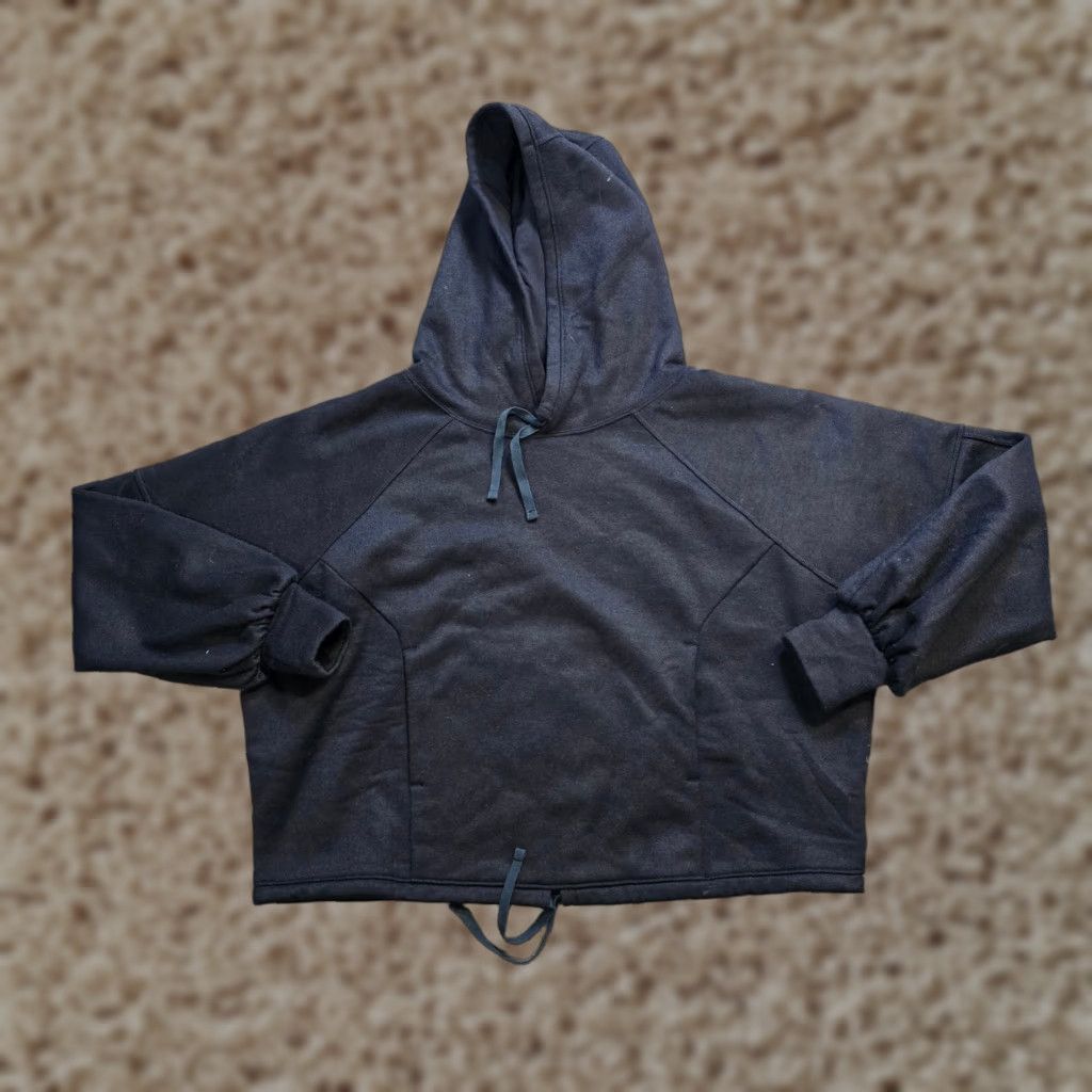 Prana Prana Sweater Women Size M Blue Wool Blend Hoodie Drawstring Pockets Casual Pullover Mock Neck Long Sleeve Size M / US 6-8 / IT 42-44 - 1 Thumbnail