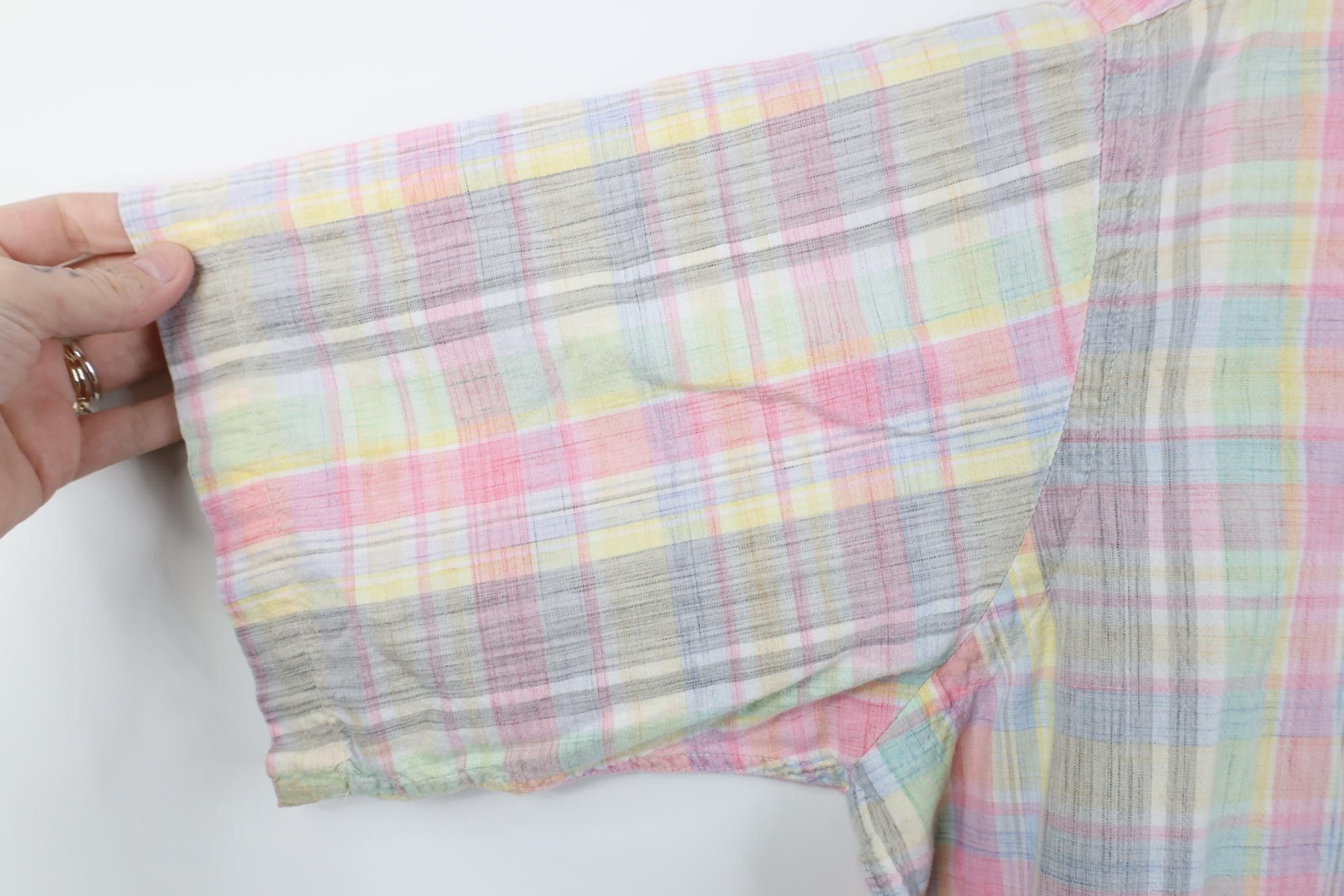 Vintage Vintage 90s Streetwear Madras Plaid Button Down Shirt USA Size US L / EU 52-54 / 3 - 8 Thumbnail
