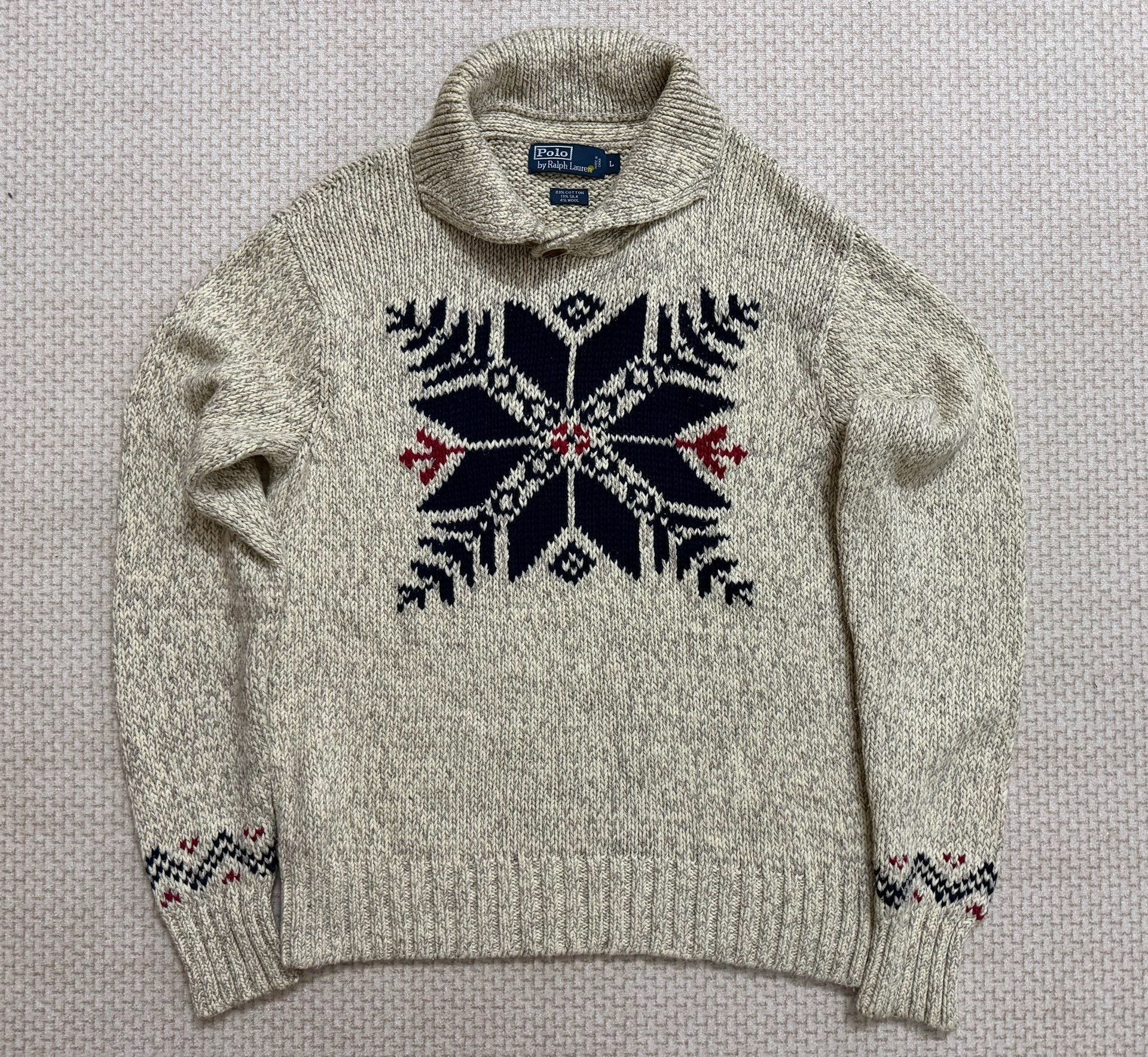 Ralph Lauren Ralph Lauren Shawl Collar Knit Sweater Size US L / EU 52-54 / 3 - 1 Thumbnail