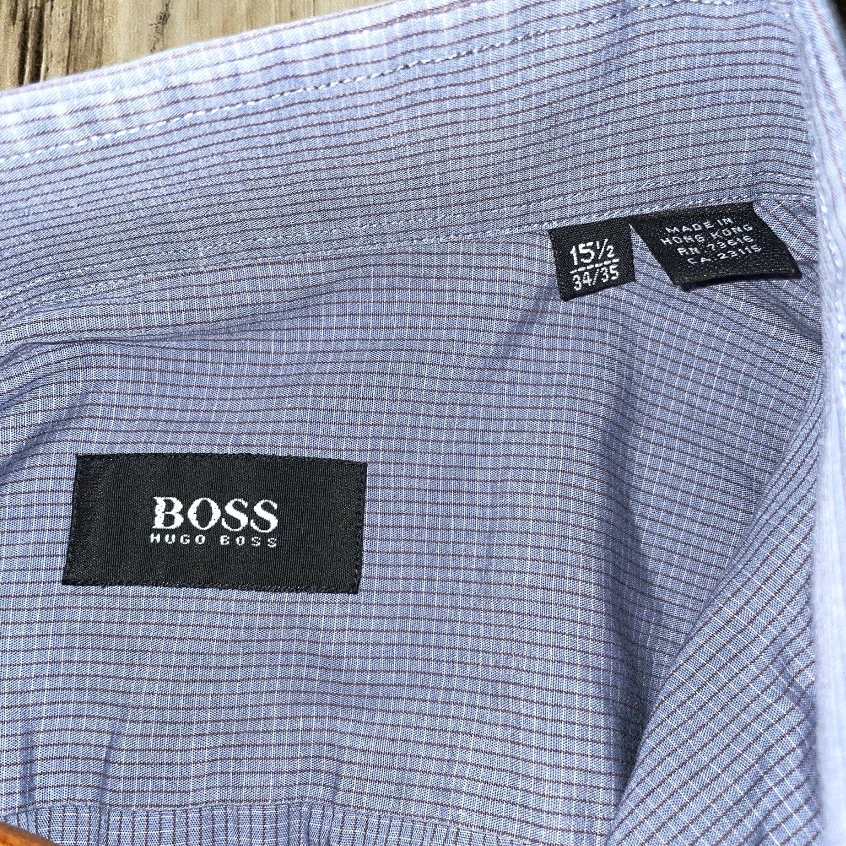 Hugo Boss VINTAGE Hugo Boss Blue Checkered Long Sleeve Button-Down Dress Shirt Mens 15.5 Blue Size 40R - 4 Thumbnail